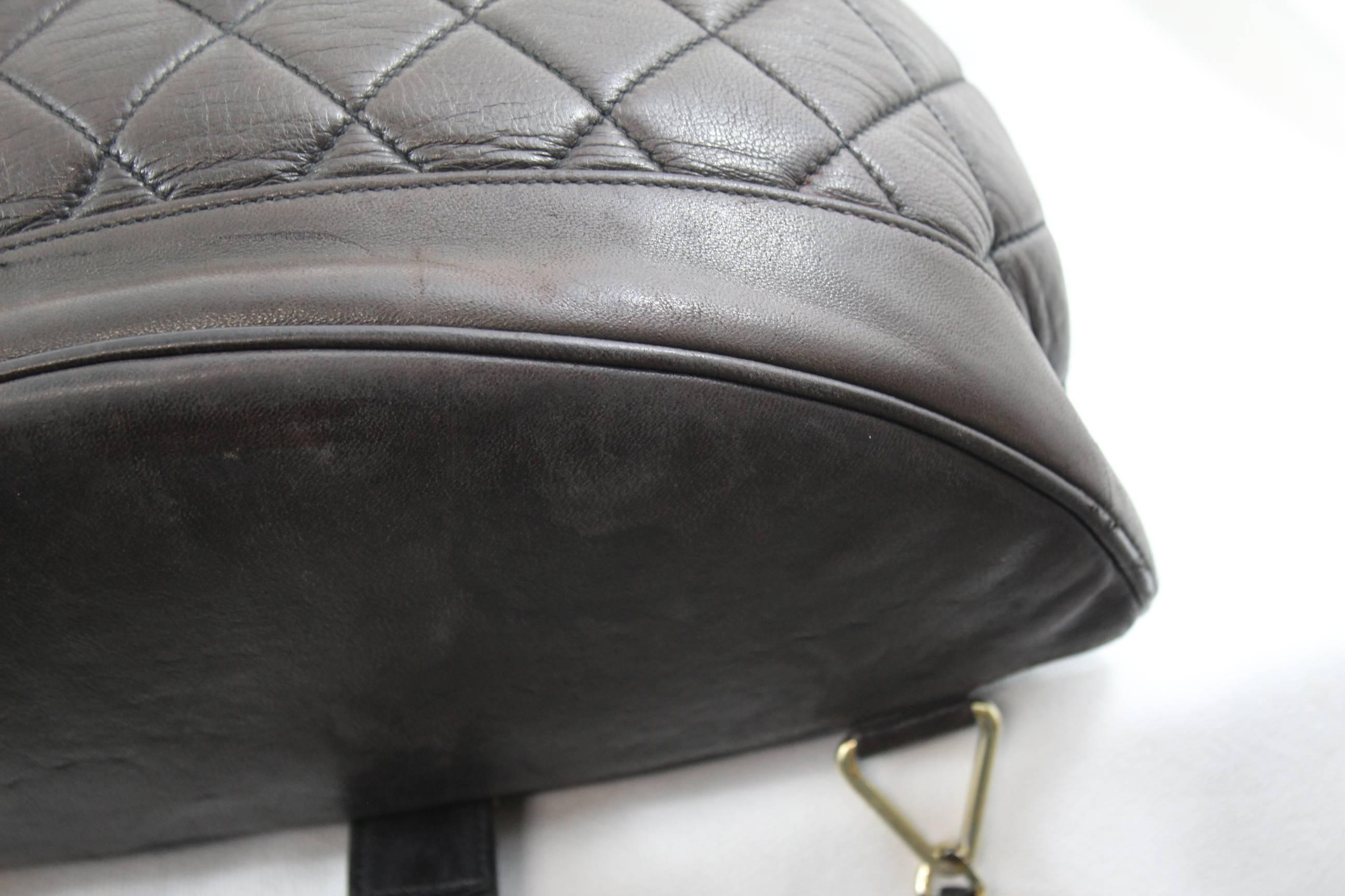 Women's or Men's Chanel Vintage Brown leather Backpack