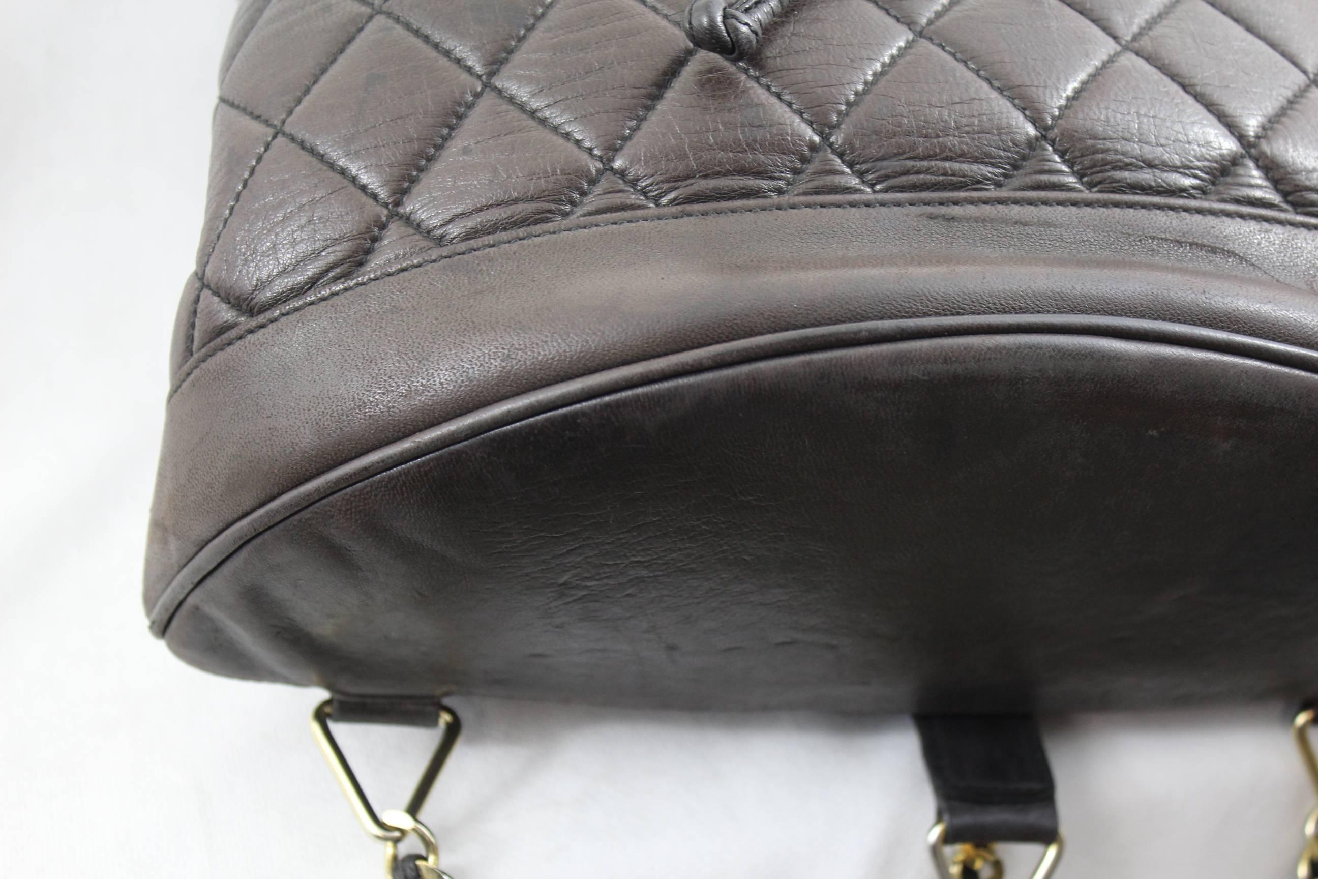 Chanel Vintage Brown leather Backpack 2