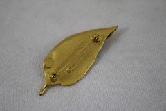 Awesome Carven Leaf Glod Plated Brooch