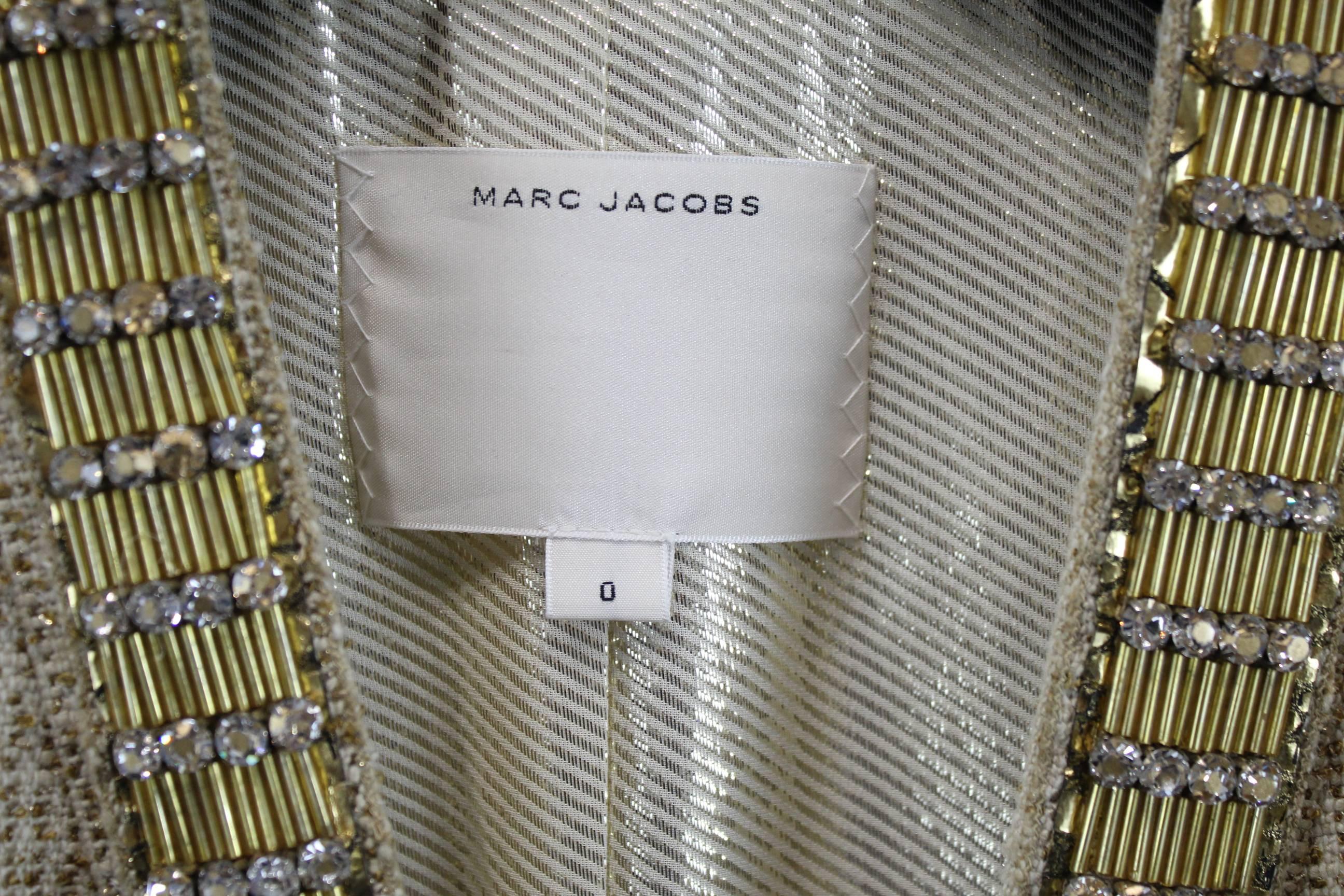 Marc Jacobs Golden Jacket with amazing broosery work. Size US 0 2