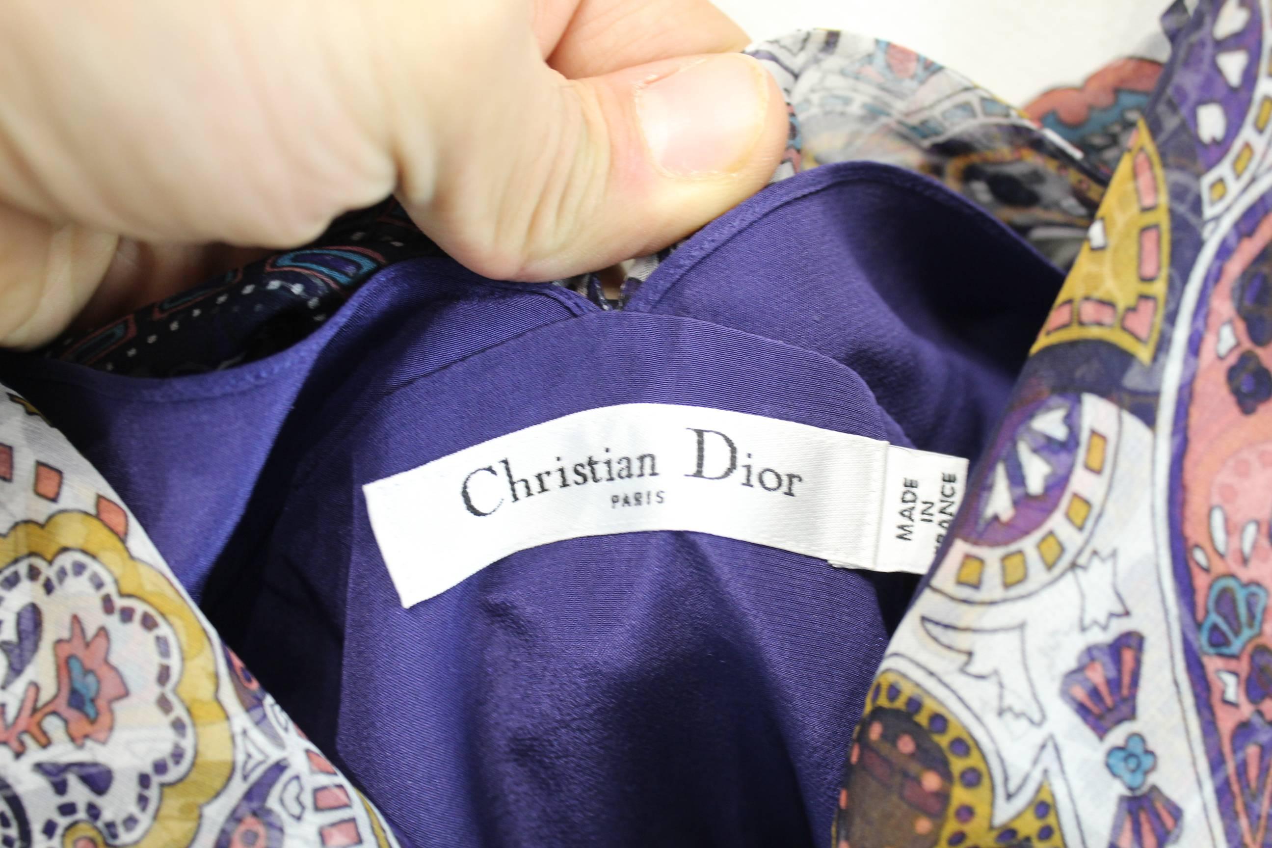 Gray John Galliano for Dior Summer Silk dress. Size 8. EU 40