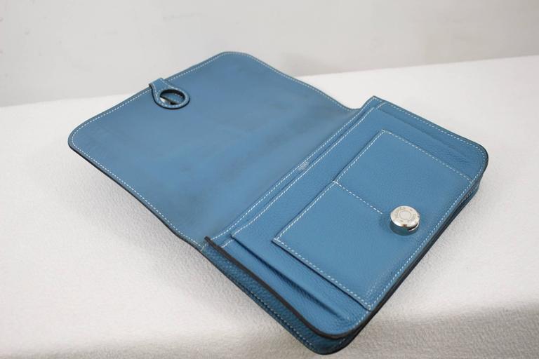 rare hermes Blue Dogon Belt Bag or Wallet. Good condition. at 1stDibs
