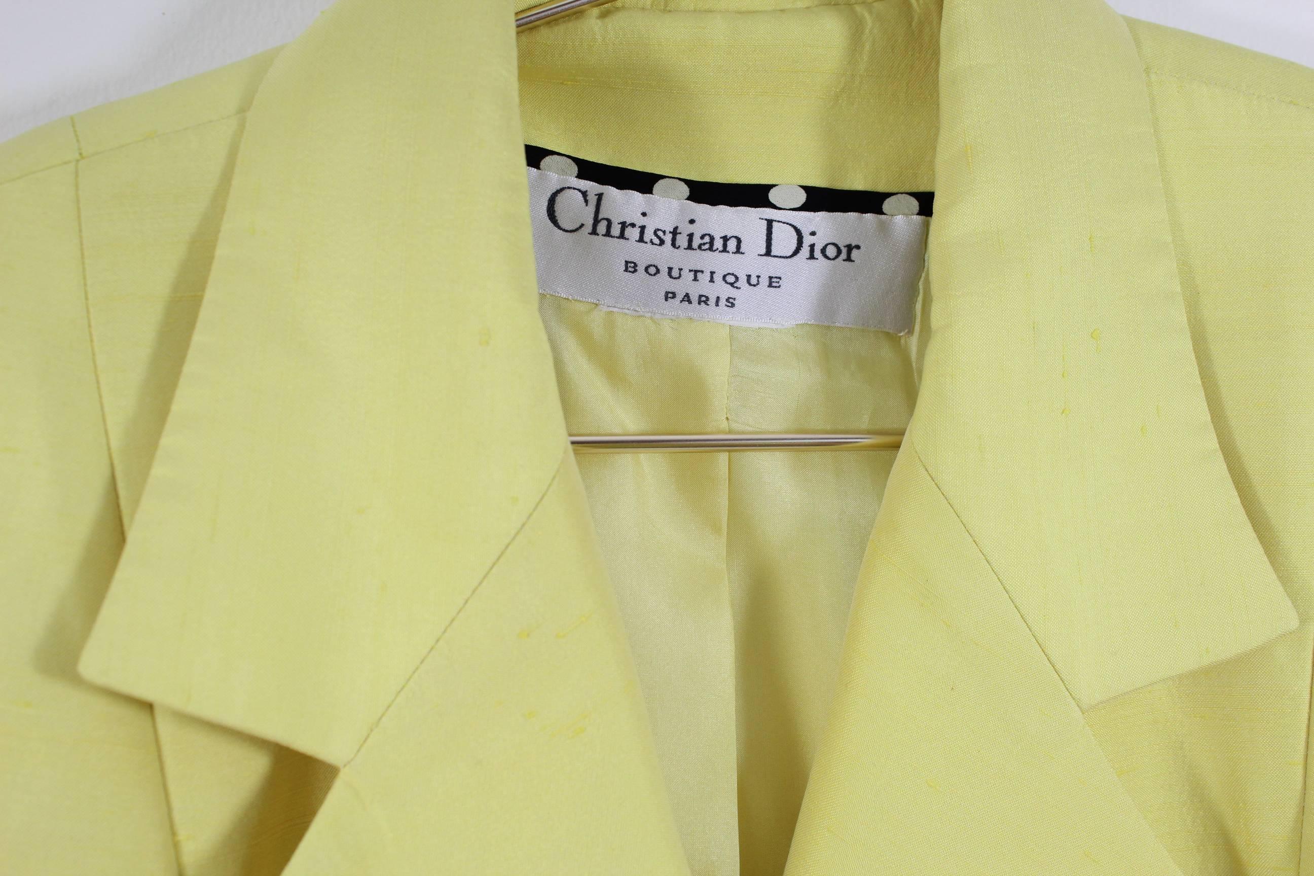 Christian Dior VintageYellow Wild Silk jacket 1