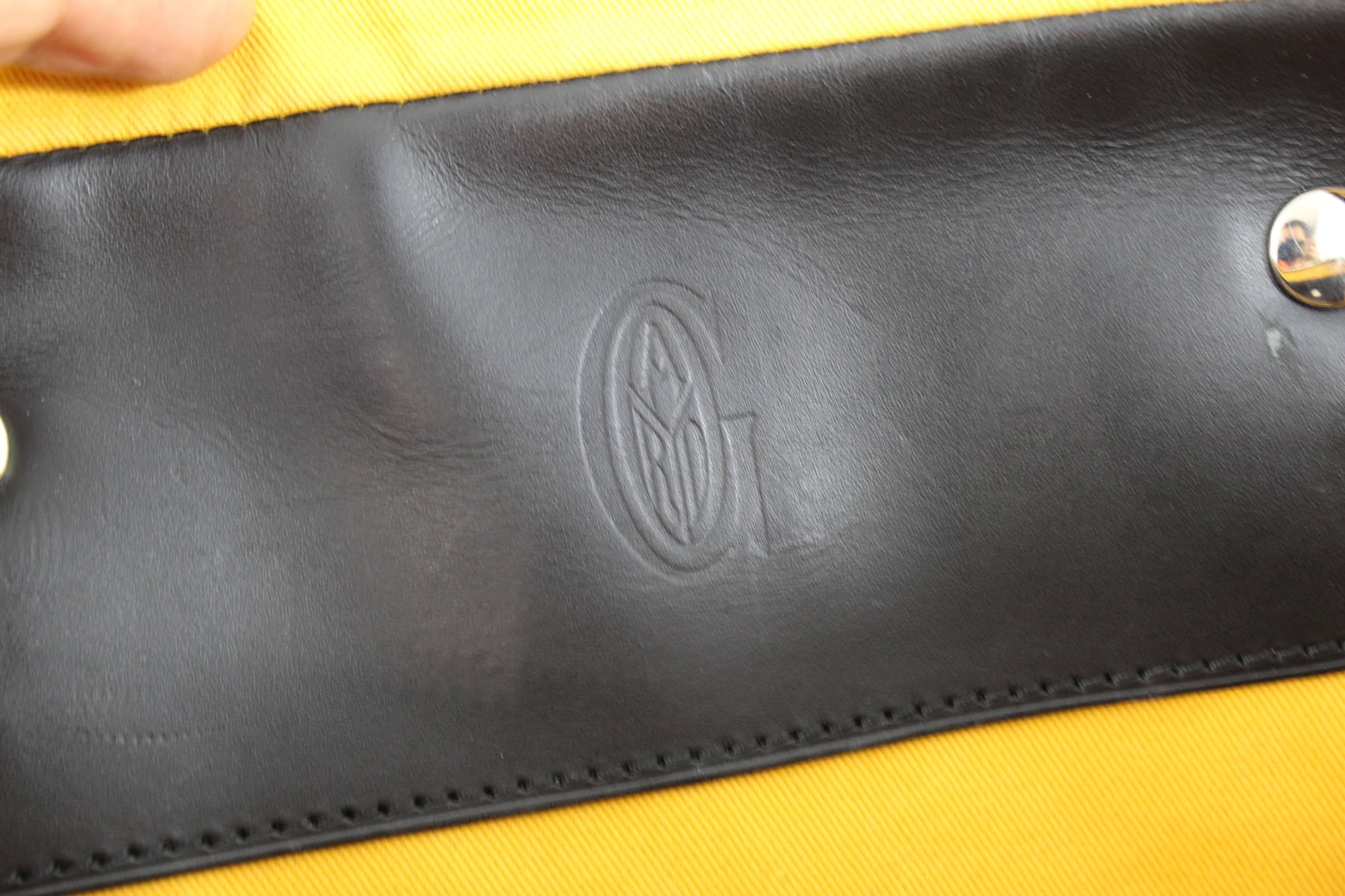 Black Goyard Ambassade briefcase with Shoulder Strap. Medium Size