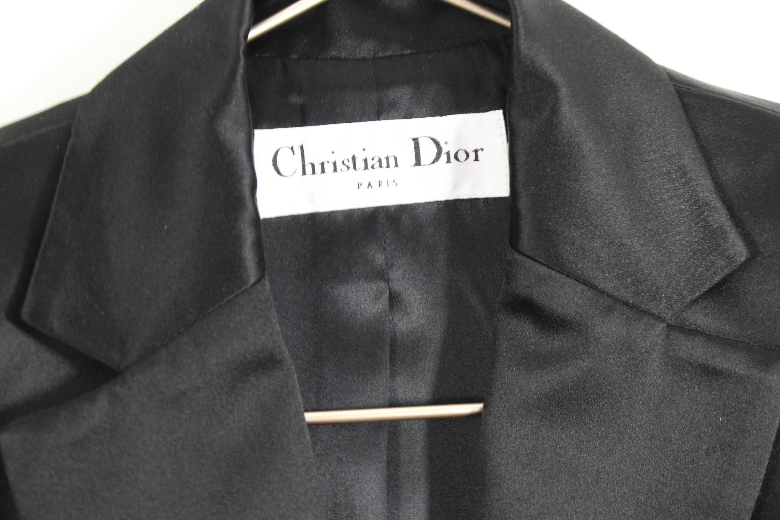 Women's Amazing Christian Dior Tuxedo Style Silk Jacket with Strass Matching  Belt. S.2