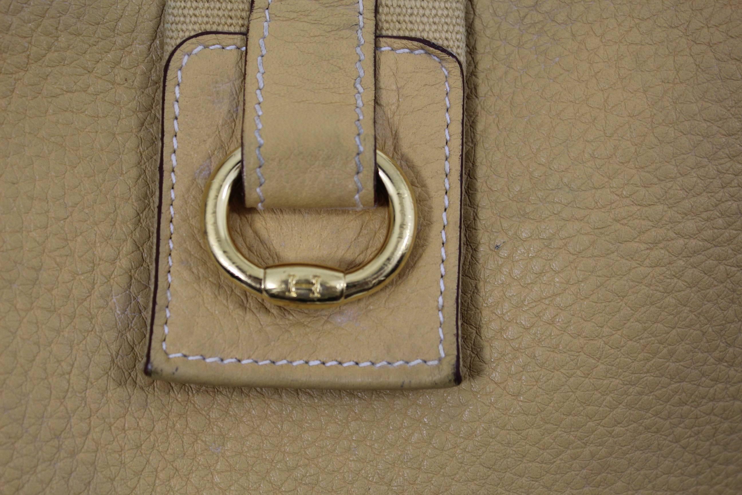 Brown Hermes Vintage Leather Tsako Bag 