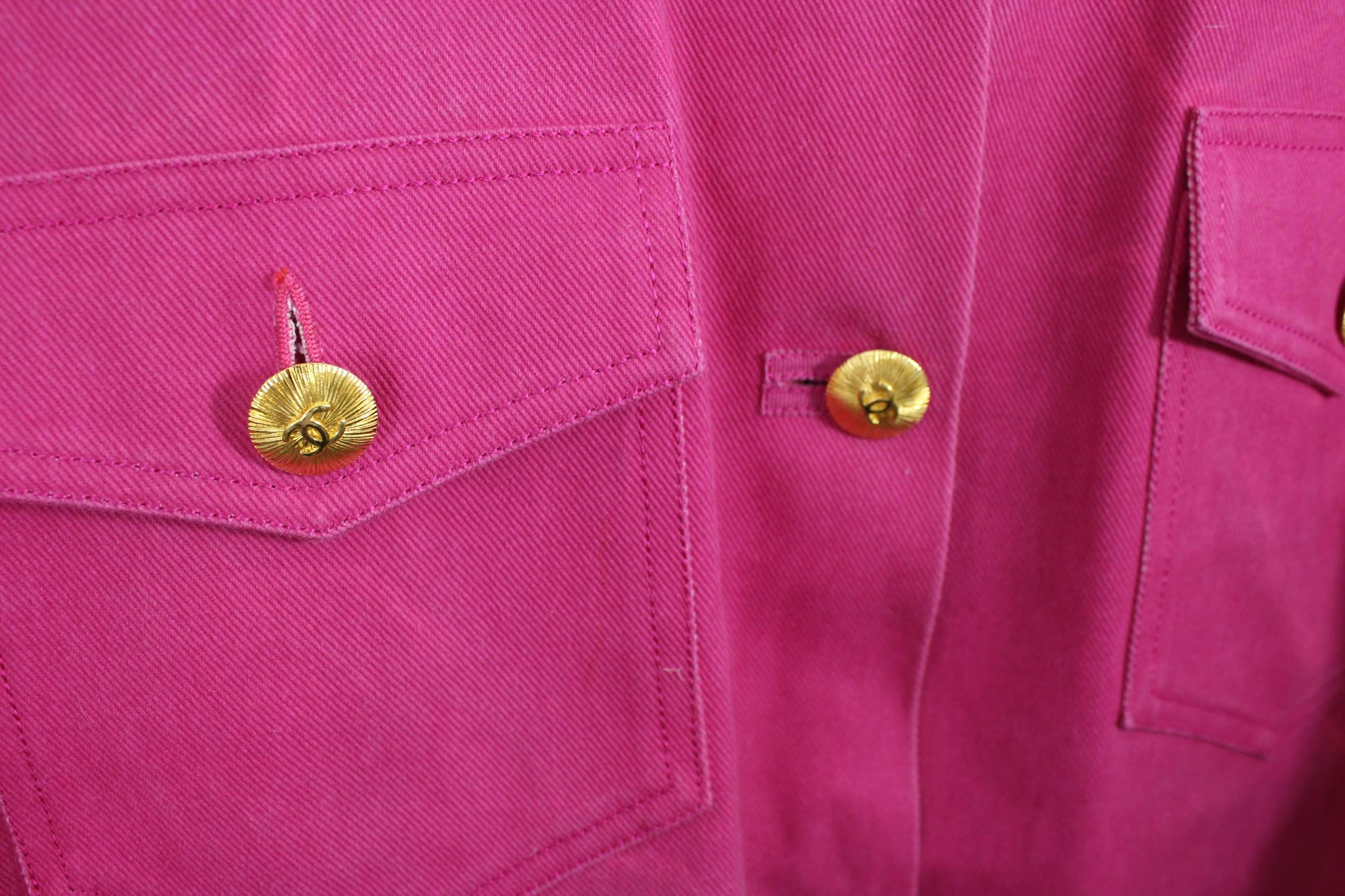 Iconic 1991  Collection Vintage Pink Jean Chanel Suit (Jacket + Trouser)  1