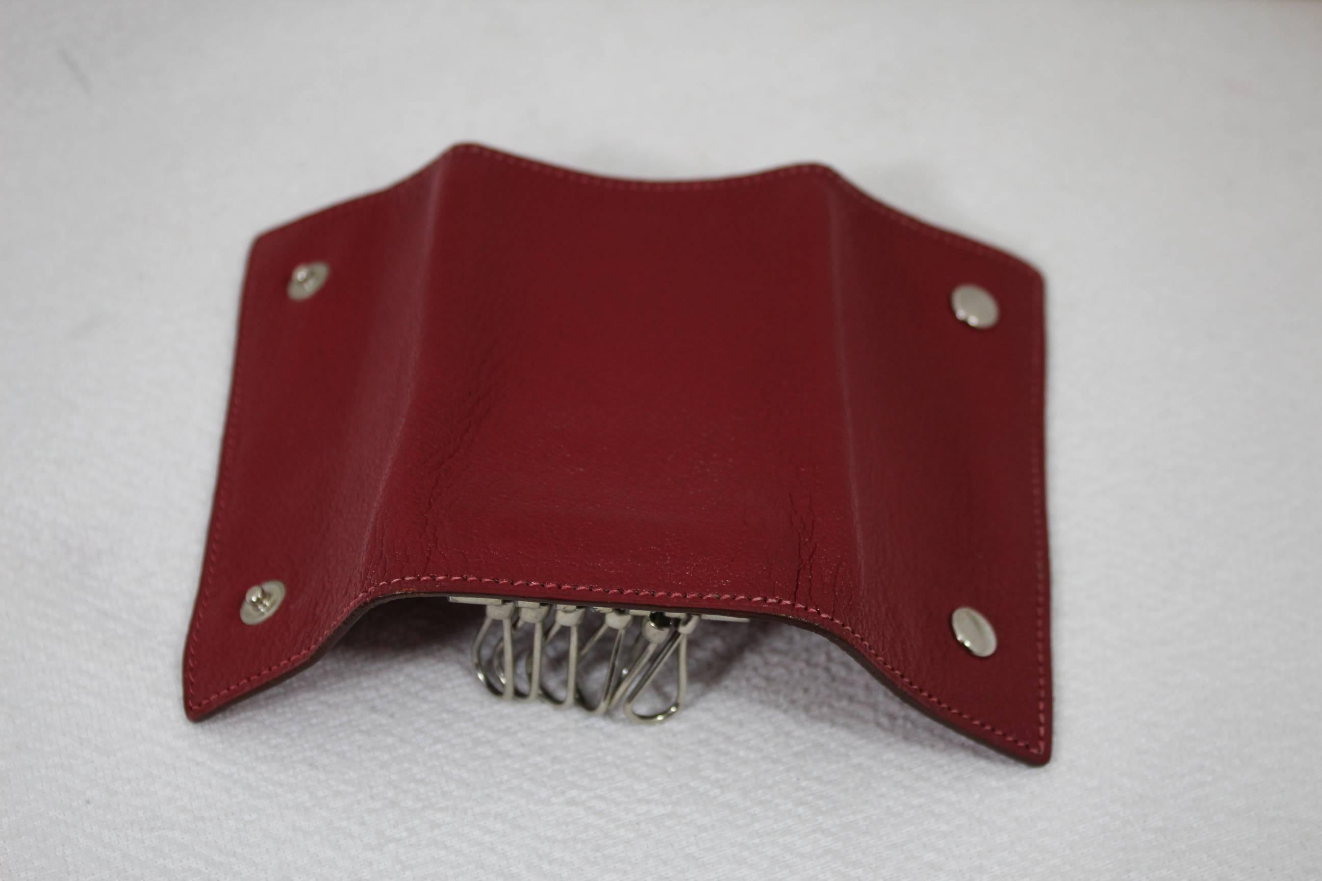 Hermes Red Leather Keyholder In Good Condition In Paris, FR