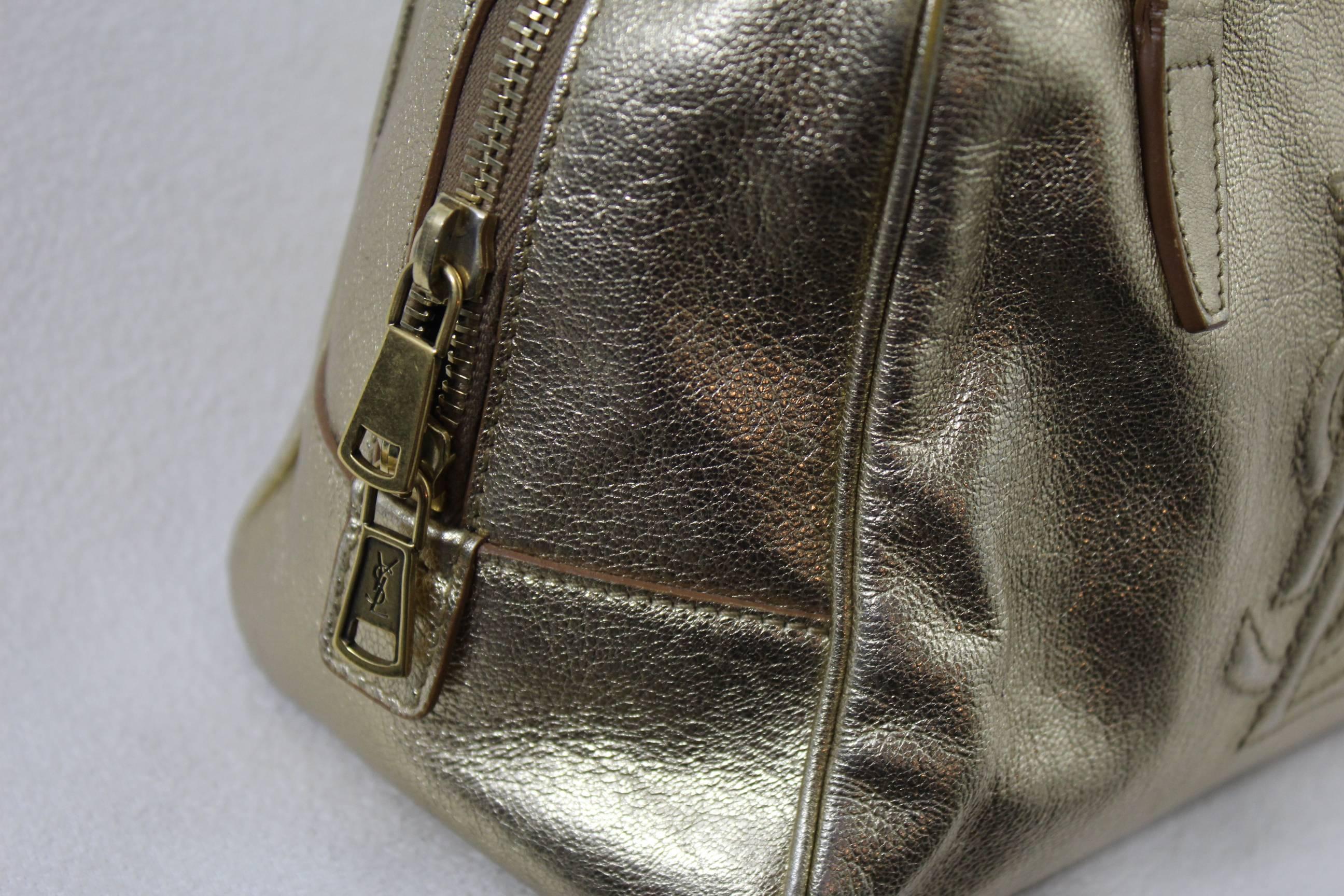 Brown Lovely Golden Leather Yves Saint Laurent handbag
