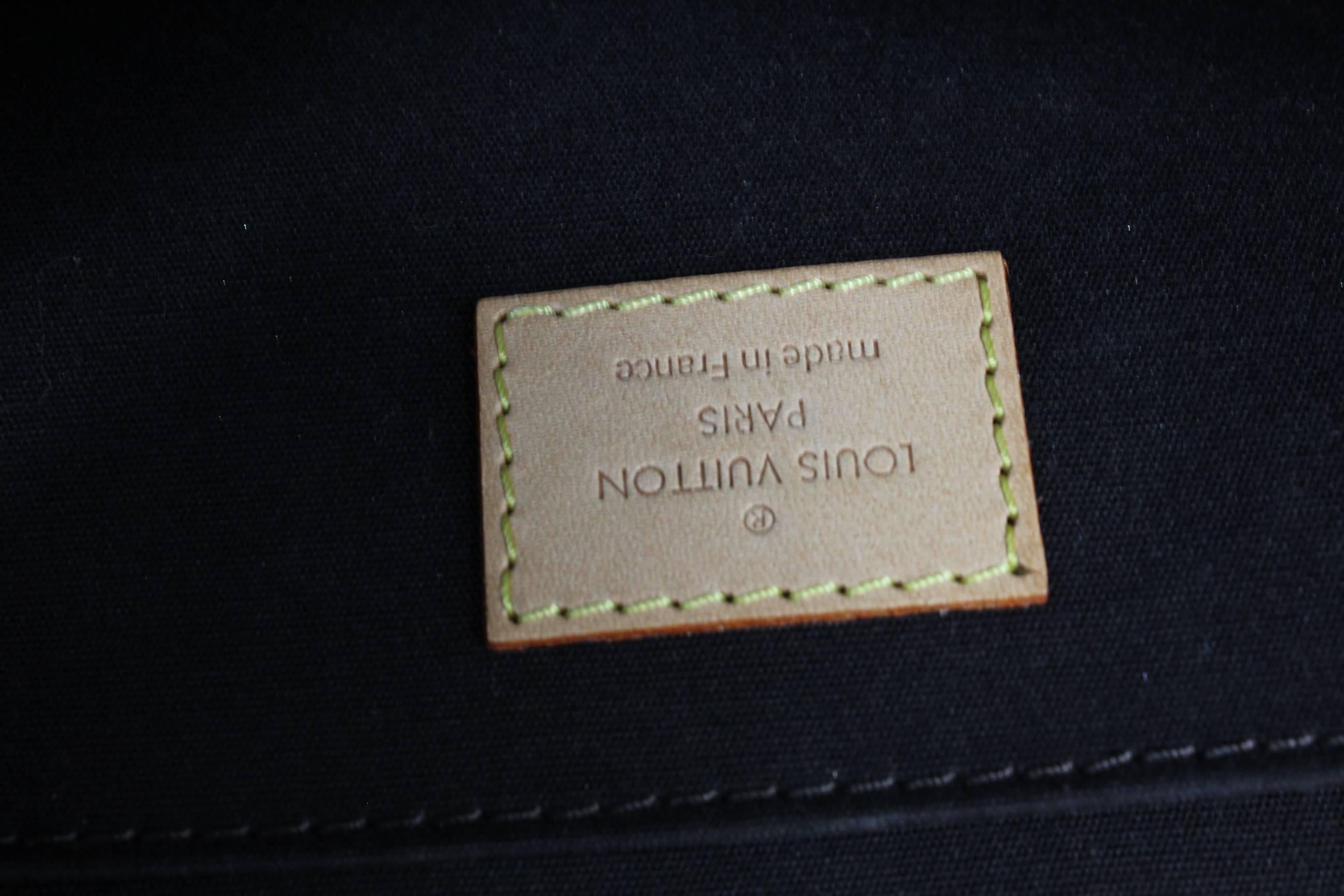 Black 2008 Louis Vuitton trinagle Bag in Dark Purple Patented Leather