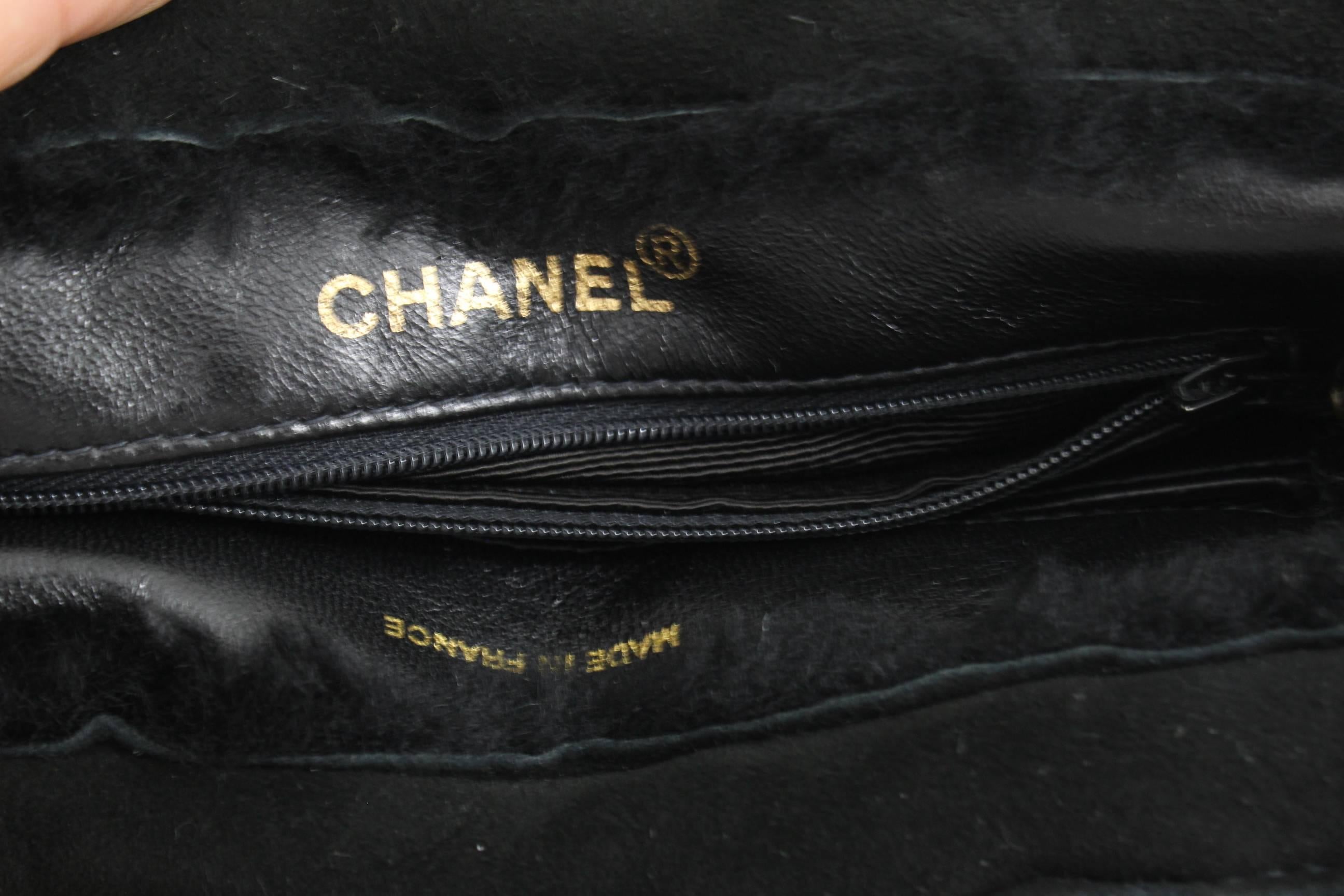 Black Small Chanel Winter Handbag in Suede and Fur For Sale