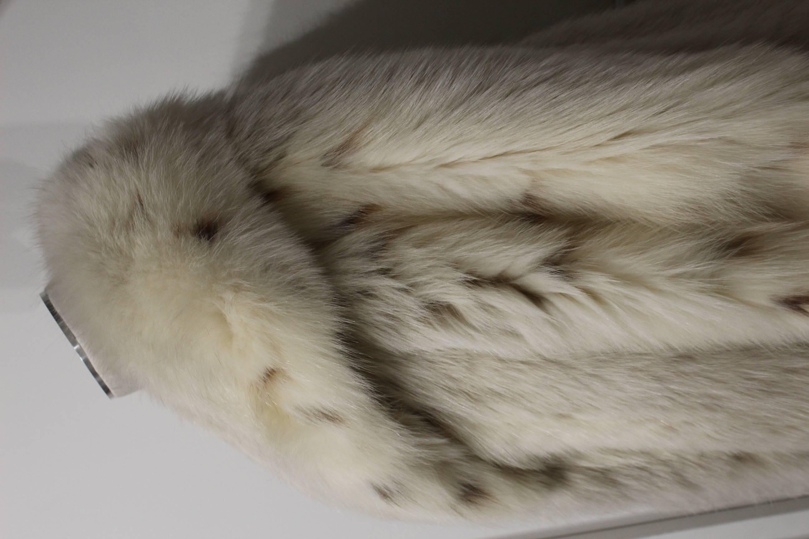 Women's or Men's Vintae Silver Fox Long  Fur Coat 