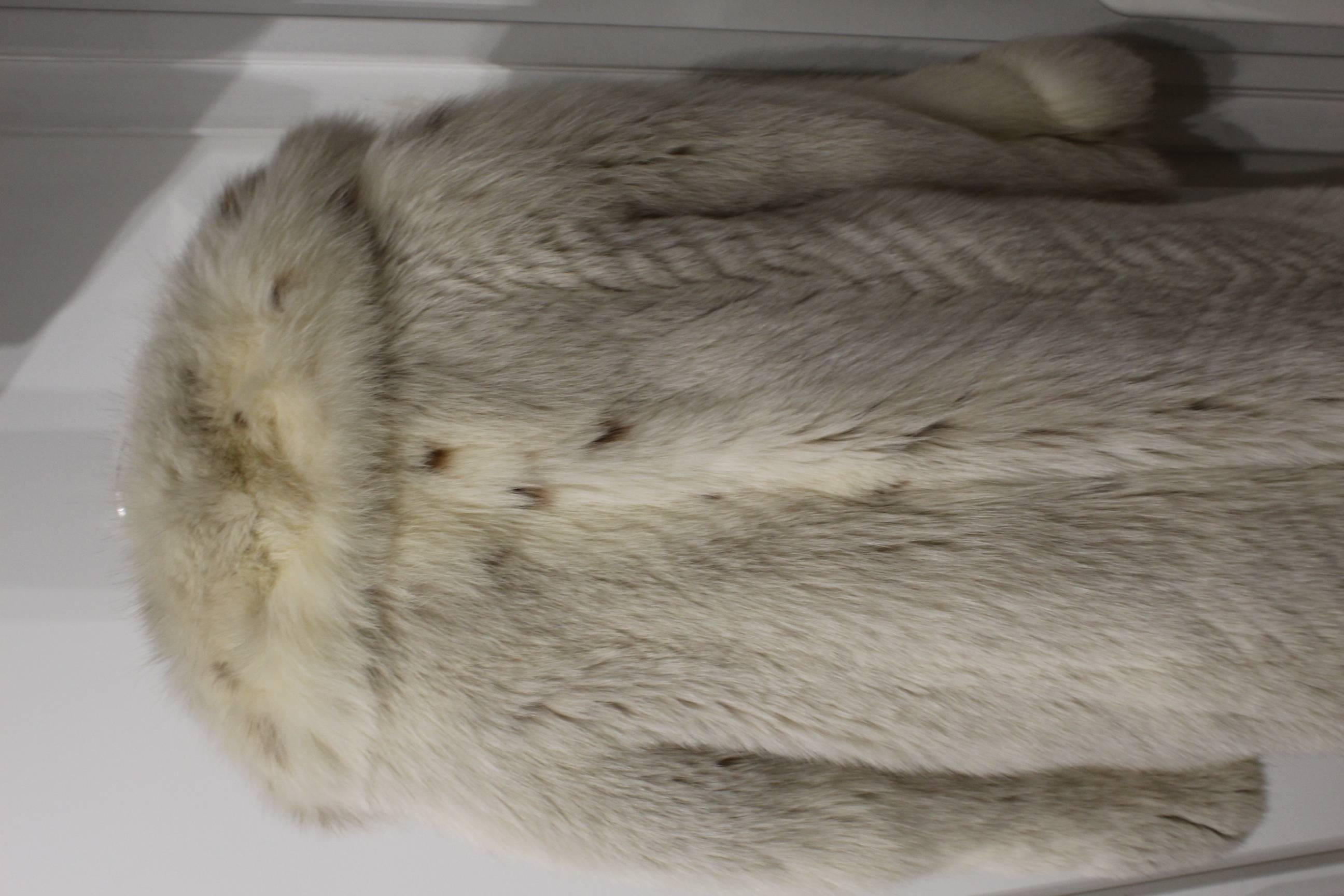 Vintae Silver Fox Long  Fur Coat  1