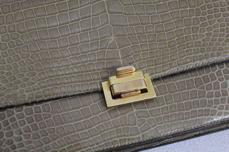 Hermes Vintage Crocodile Bag With Golden Hardware For Sale at 1stDibs
