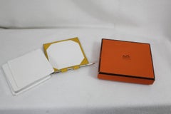 1990  Hermes Epson Yellow Leather Note Holder with Silver Pen