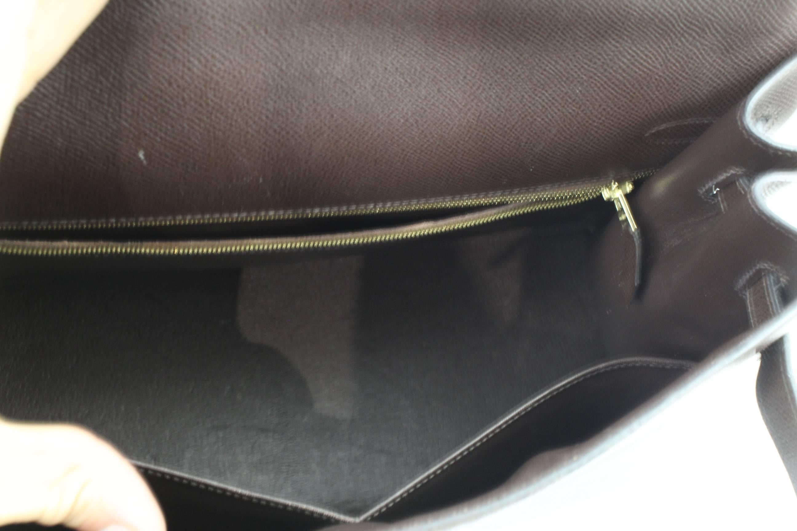 2008 Hermes Dark Brown Epson Leather Kelly 36 Bag With Shoulder Strap For Sale 2
