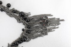 Chanel 2010 Long necklace in Stainless Steel and Fake Black Pearls