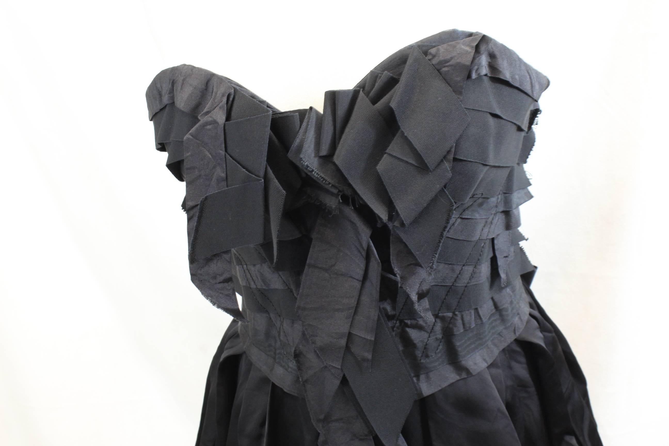 Black Nina Ricci Bustier Dress For Sale