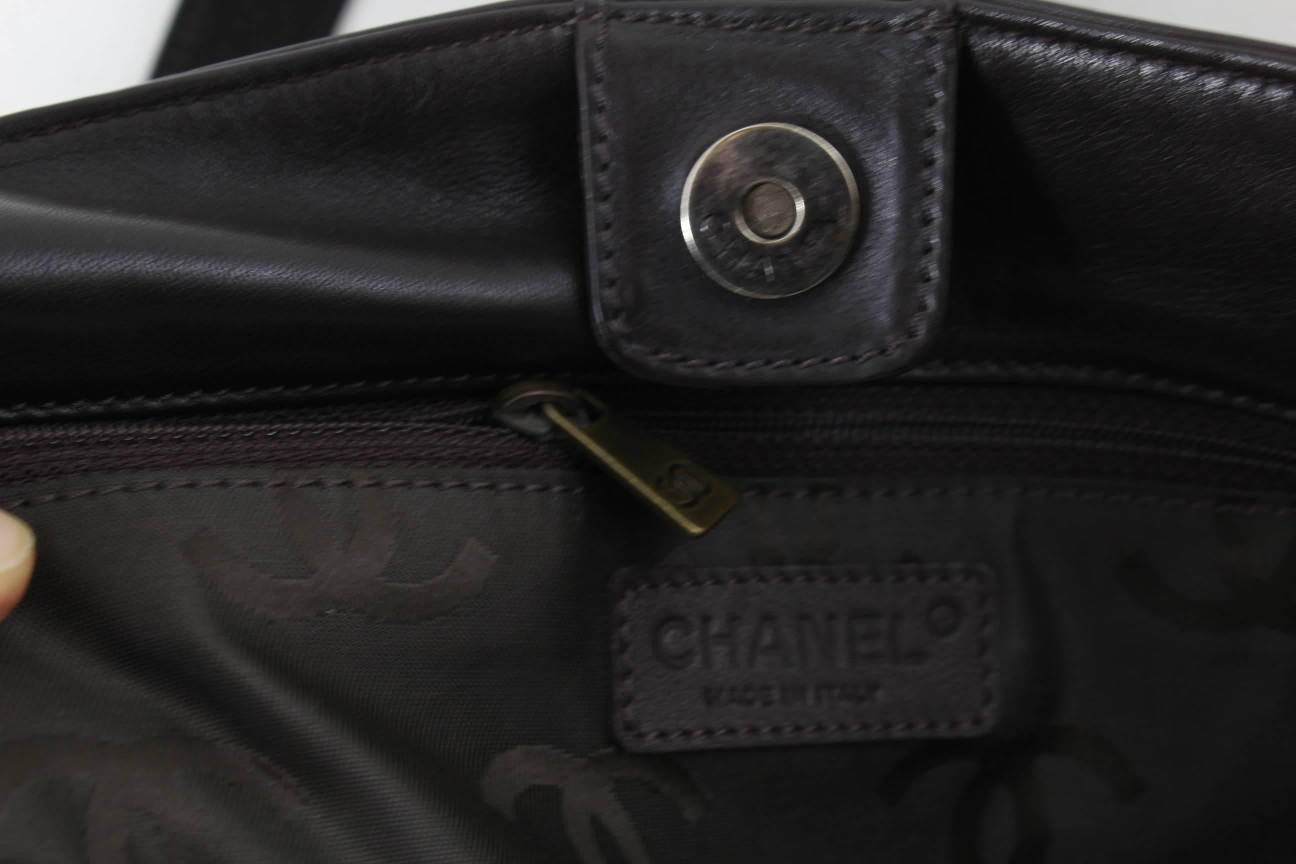 Chanel Tote bag in Calfslin poney Style  and Leather In Good Condition In Paris, FR