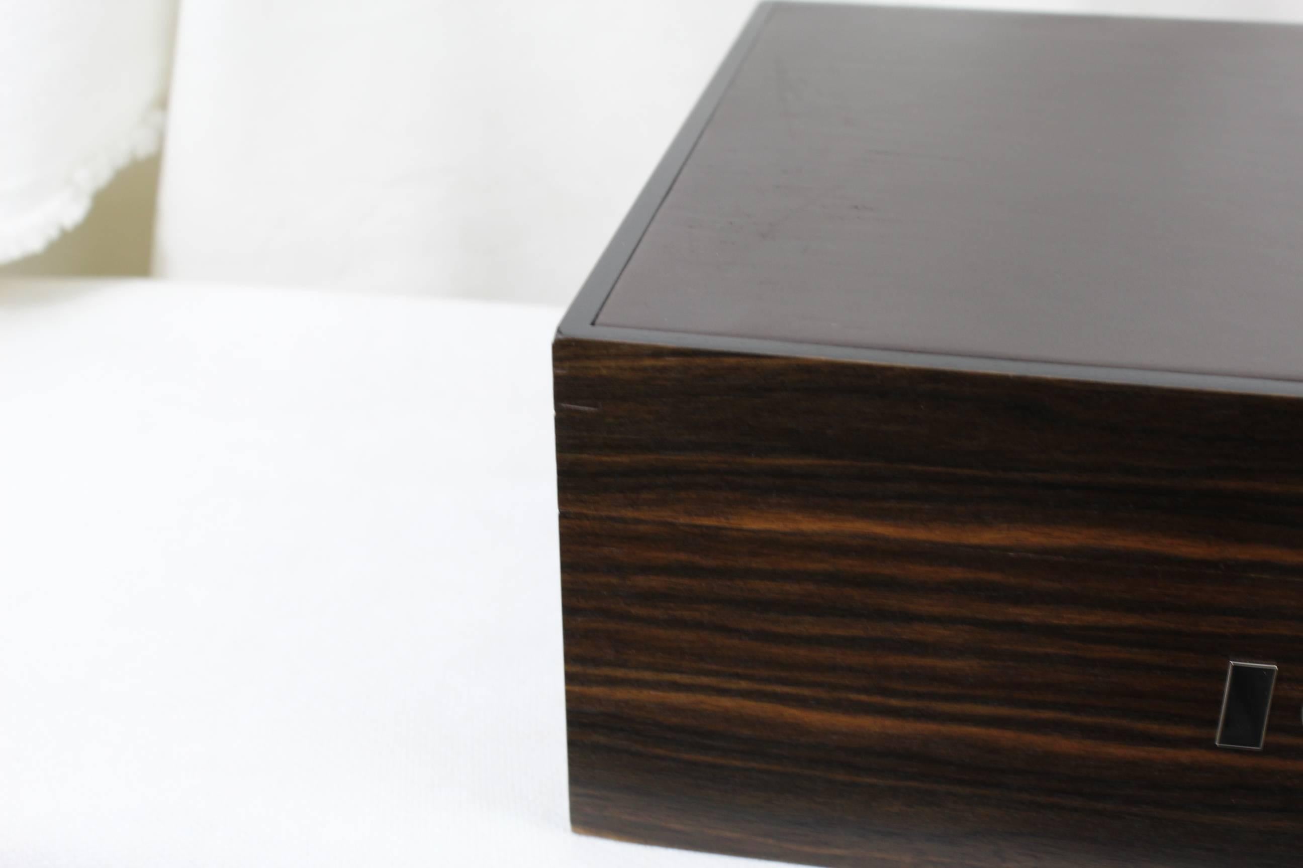 Brown Hermes Wood and Leather Watch Box