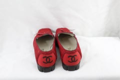 Vintage Never Used Chanel Red Calfskin Shoes. Size FR 41
