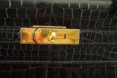 Hermes Black Kelly Croco 32