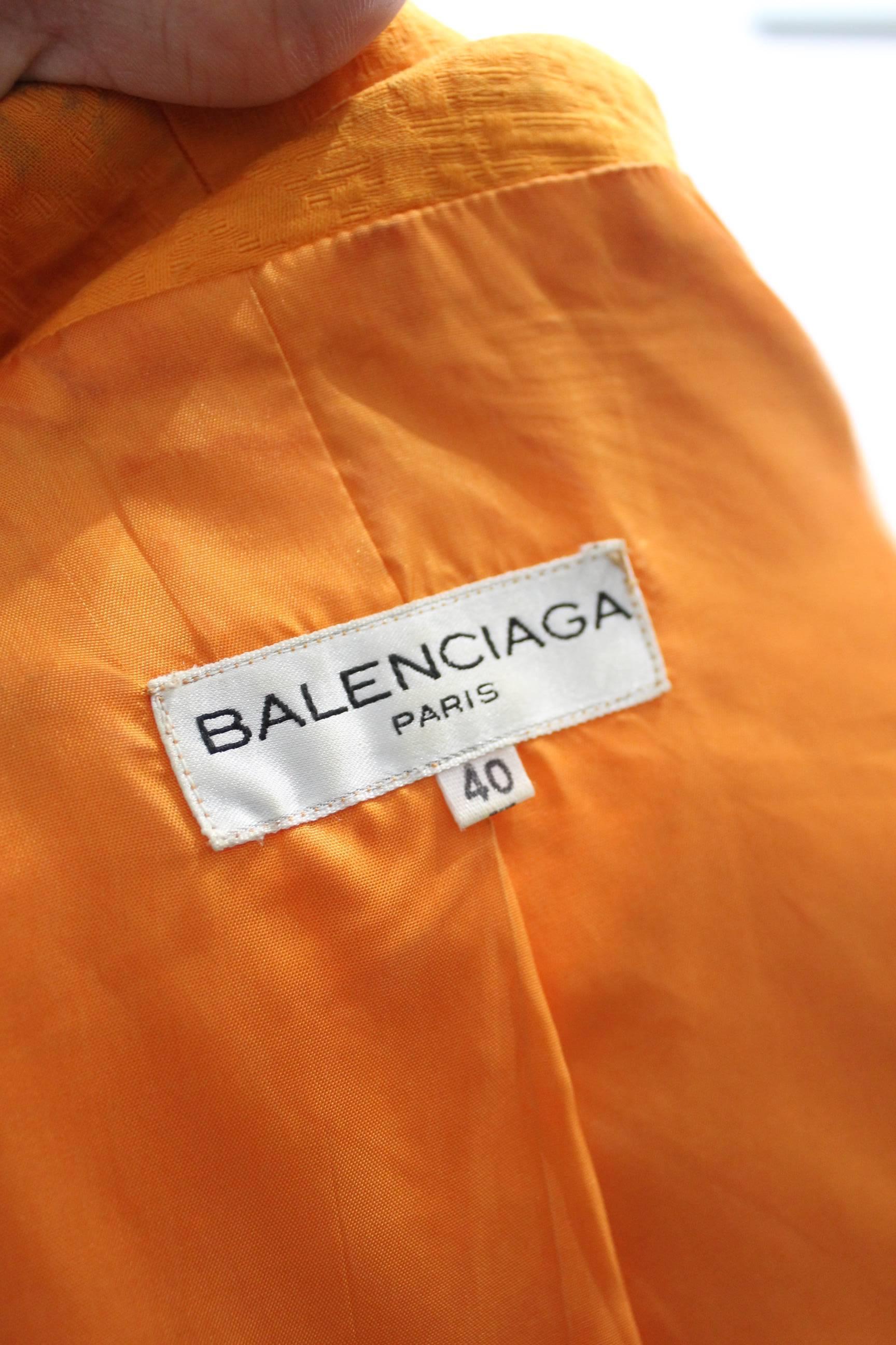 Women's Balenciaga Dress, Jacket and Belt. Orange  Croco Pattern. Size EU 40 For Sale