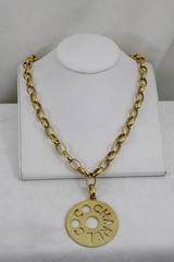 Vintage 90's Gold Plated metal Coco Long Chanel Necklace