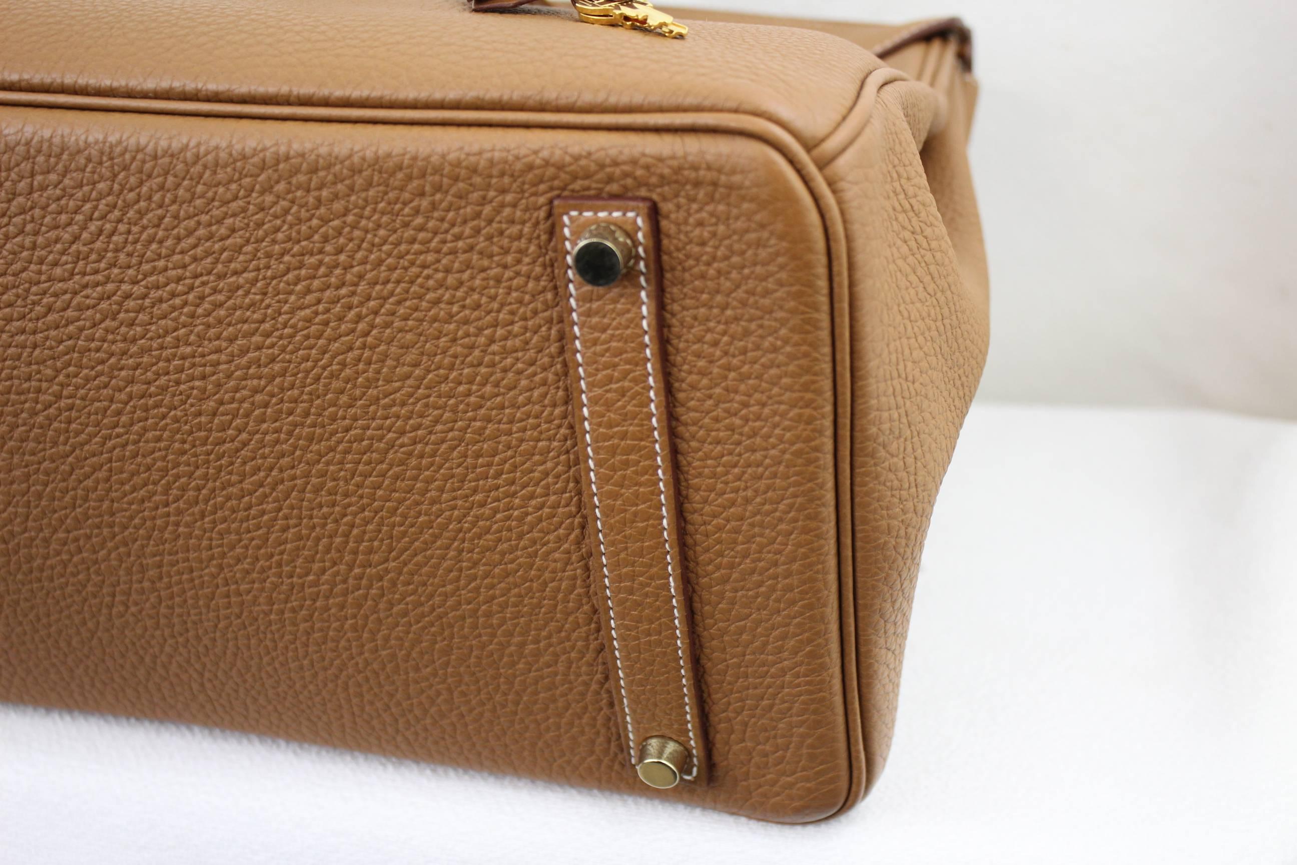 Brown Gorgeous 2009 Hermes Birkin 35 Gold Togo Bag with Golden Hardware