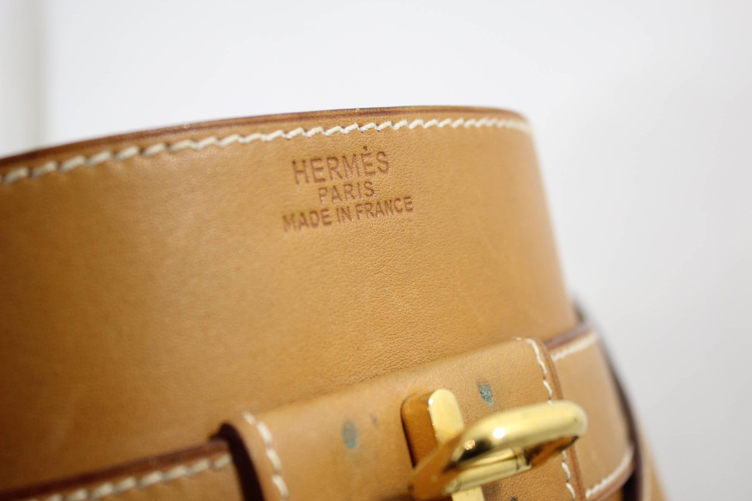 Super Rare  Vintage 1987 Hermes Sumac 33 Leather and Canvas Bag 1