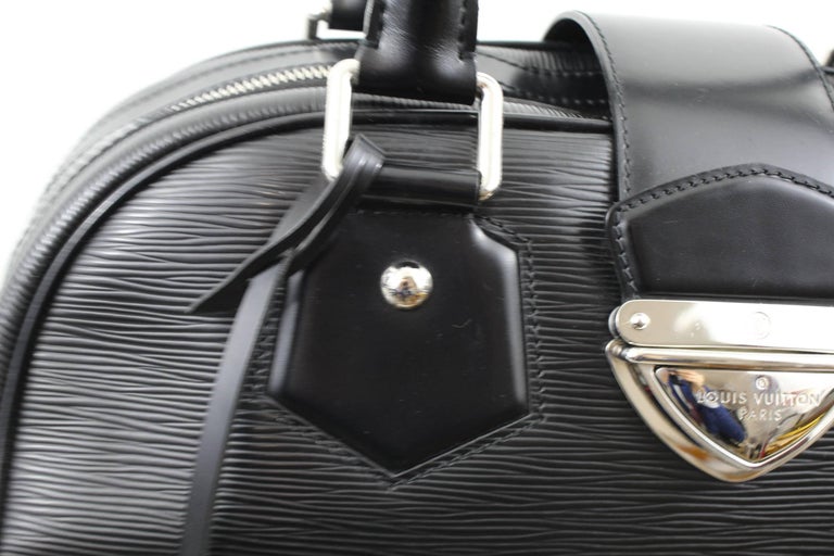 Louis Vuitton Black Epi Leather Montaigne Bowling Bag For Sale 5