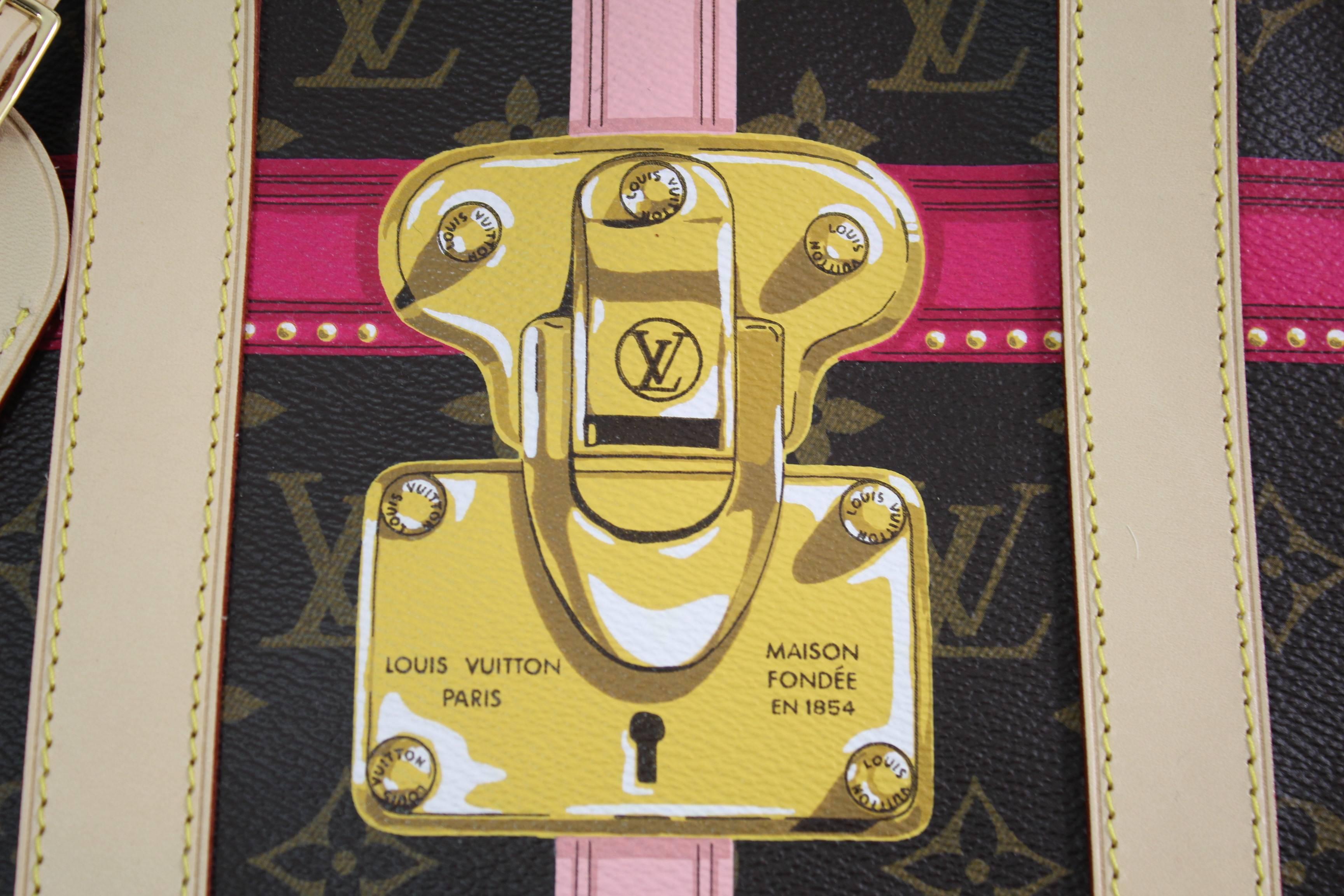 Never used sold out Louis vuitton summer Trunks keepall 45 in monogram canvas and leather.

Sold with dust bag and box
