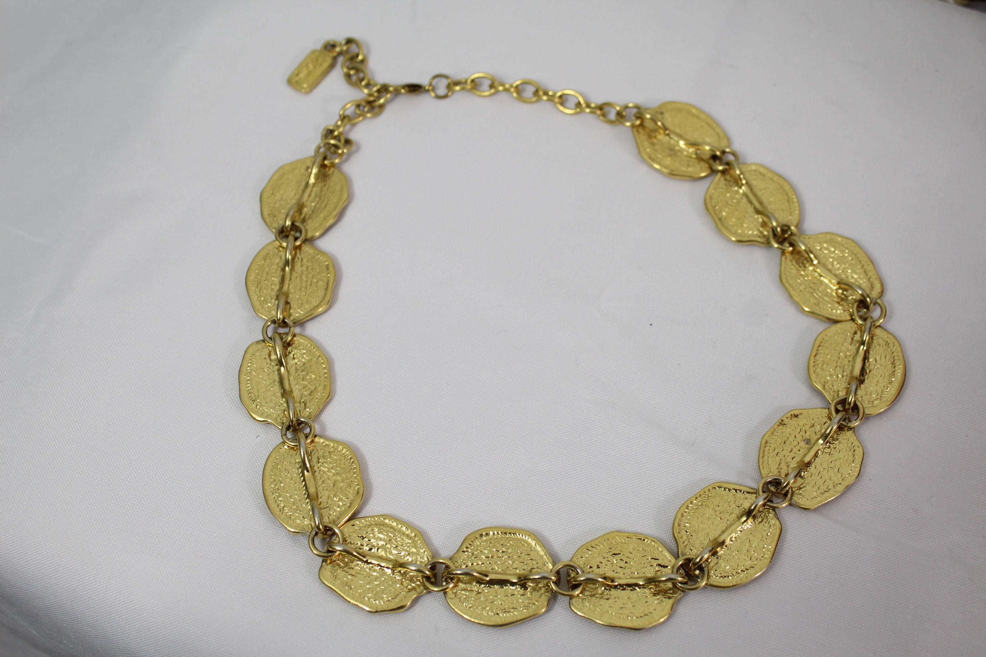 Women's or Men's Yves Saint Laurent Vintage Gold Plated Necklace