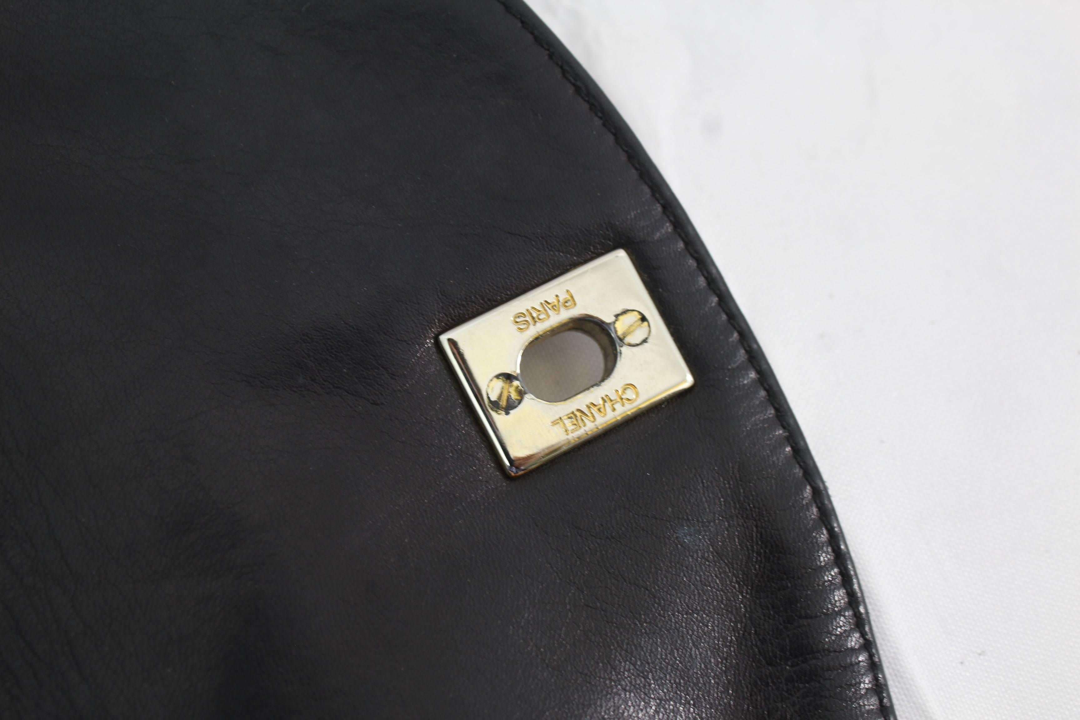 Women's Vintage Chanel Belt Bag in Black Lambskin Leather. No belt