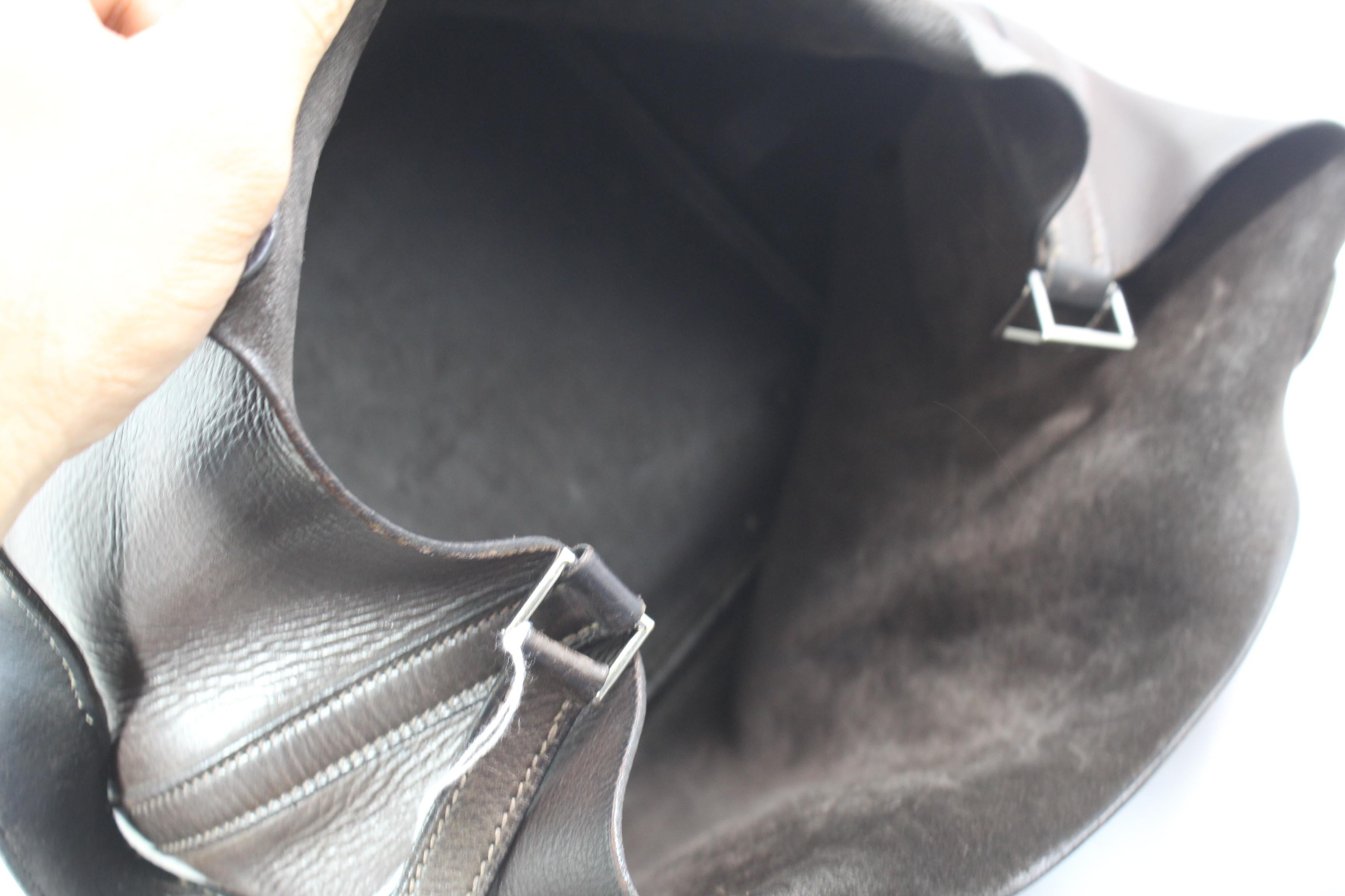 Vintage Hermes Dark Brown Picotin PM Bag  Leather  Bag 1