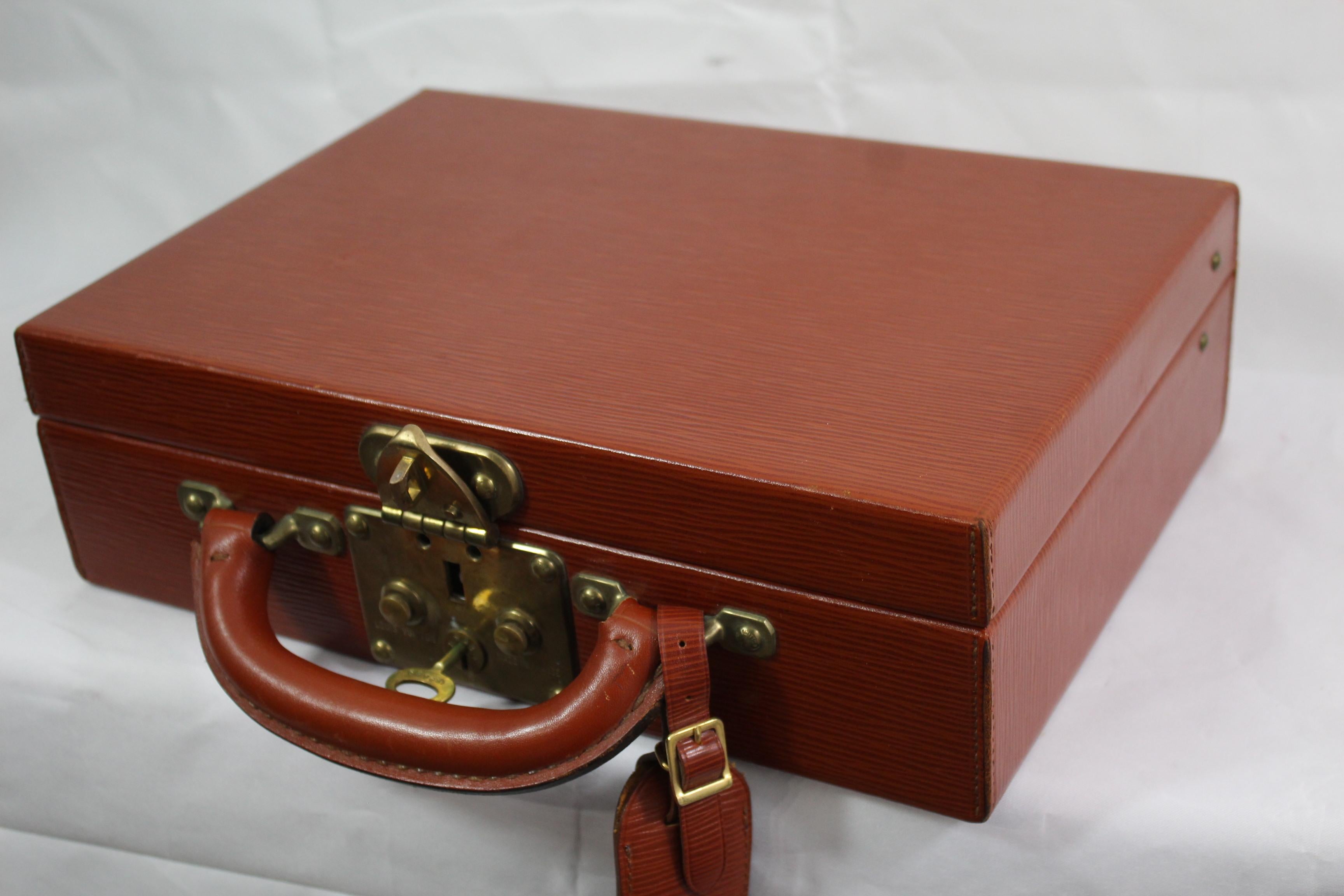 rare Louis Vuitton Brown Epi leather Vintage Jewelry Case / Trunk 2