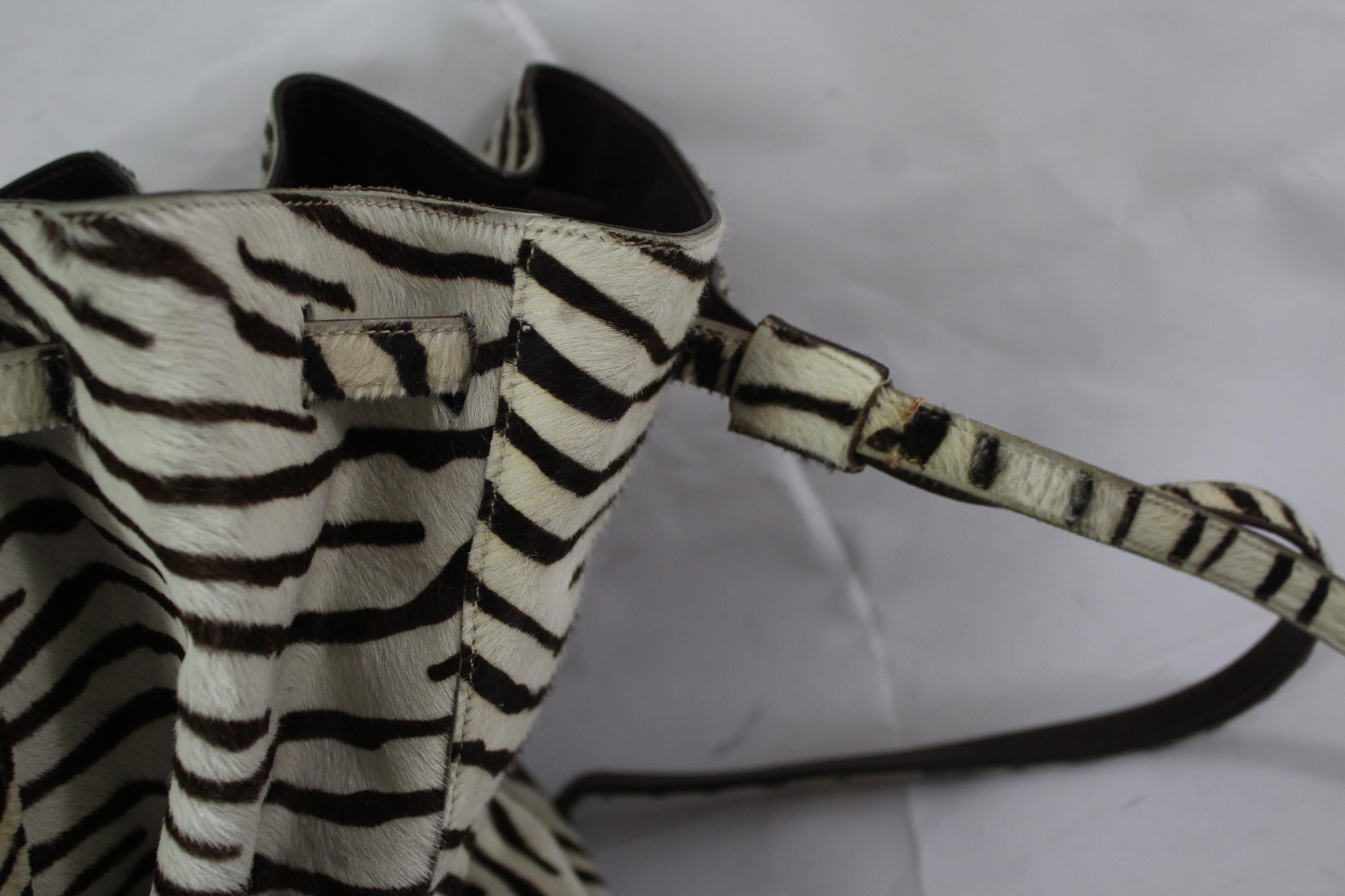 Prada Zebra Style Leather Backpack In Good Condition In Paris, FR
