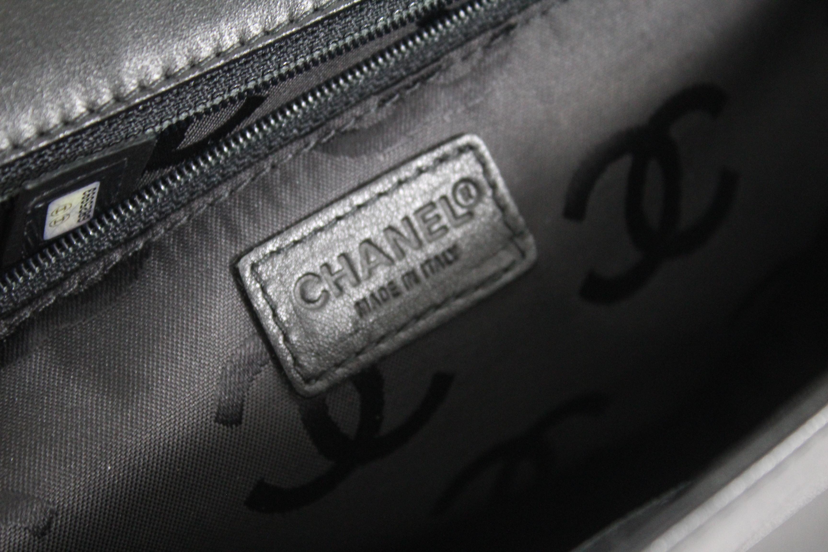 90's Vintage Chanel All Black Shoulder Bag  1