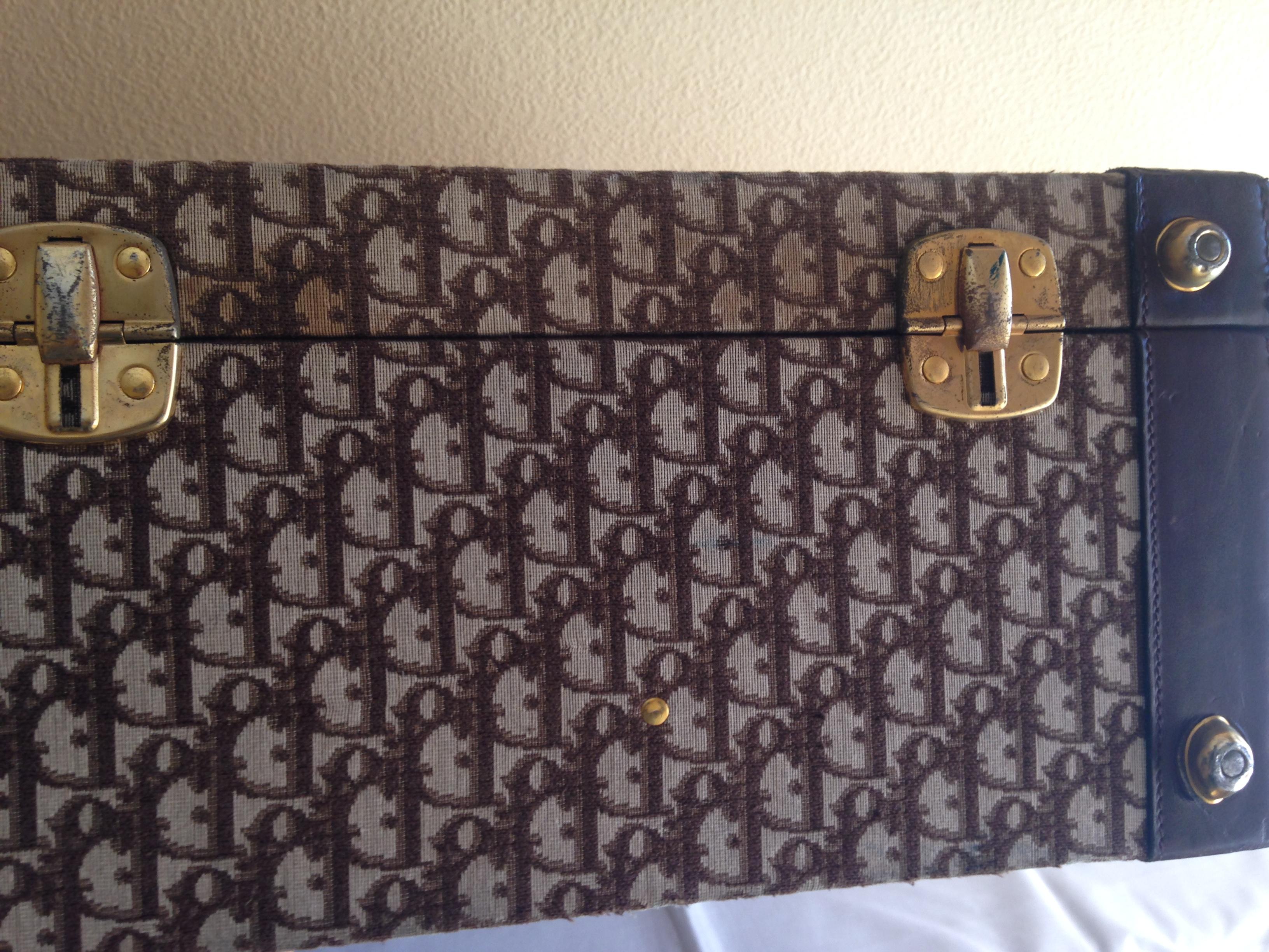 Vintage Dior Oblique Monogram Canvas and Leather 70 cm Trunk  2