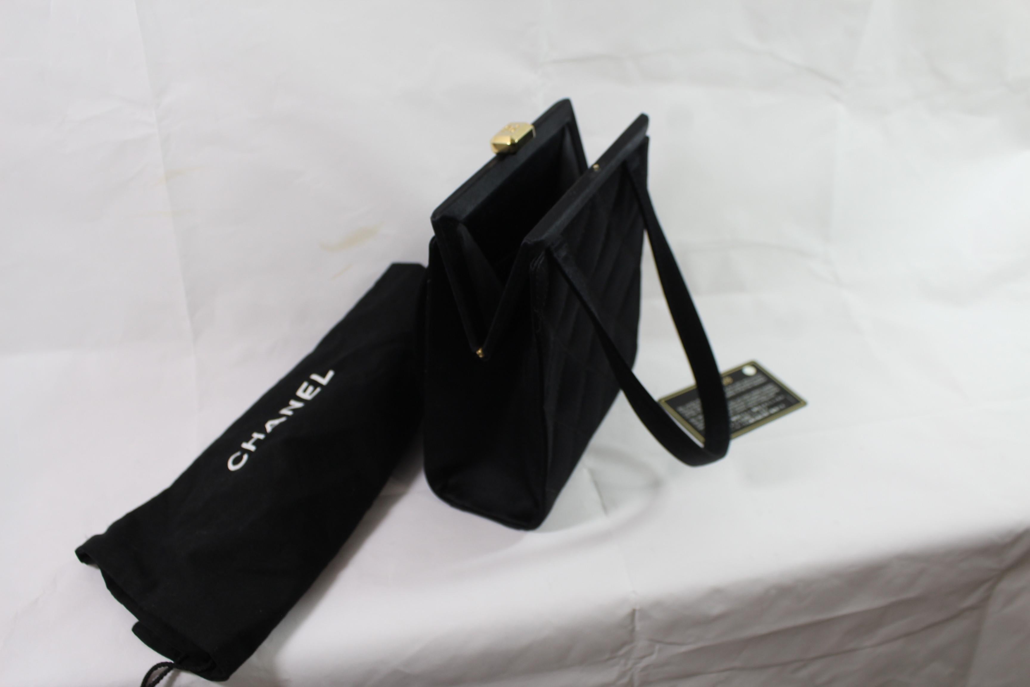 Chanel Black Evening Silk Handbag 1