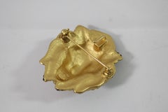 Chanel Brooch Gold Plated and Black Stones Lion