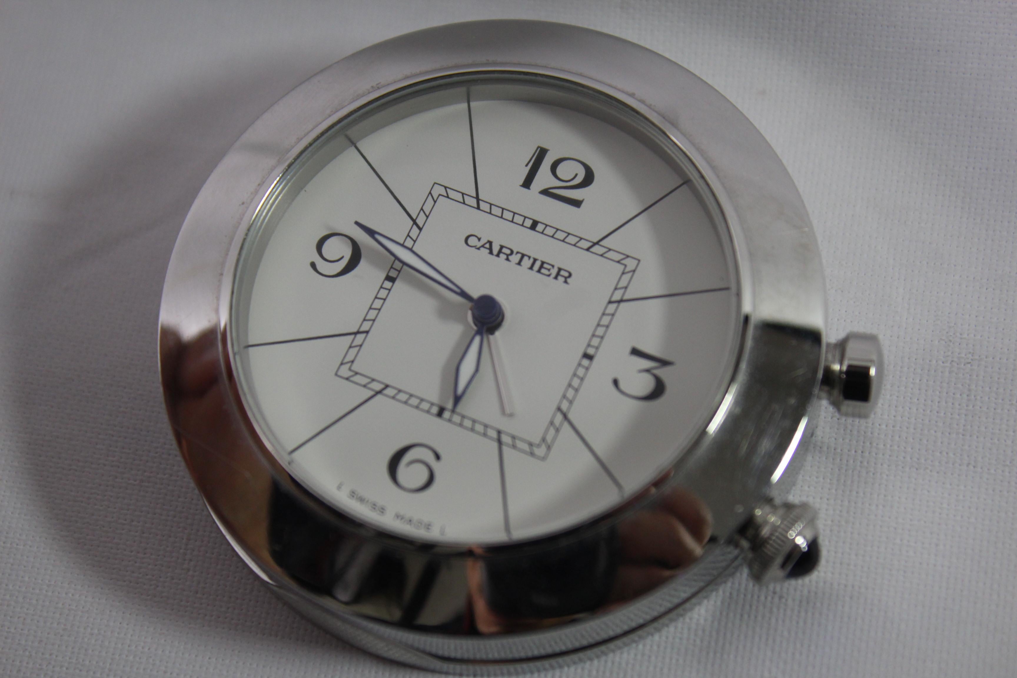 Women's or Men's Cartier Pasha Stainless Steel  Travel Clock