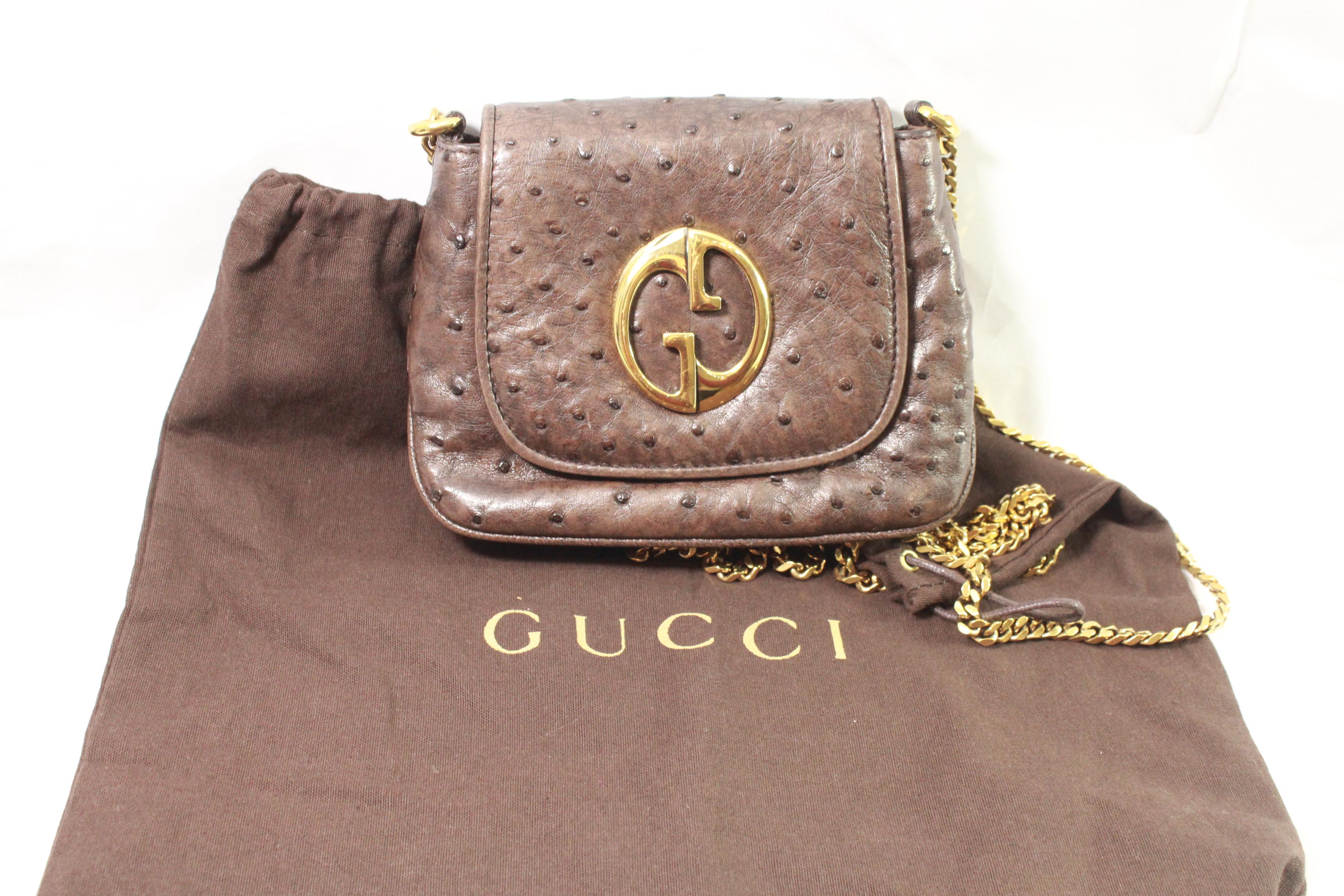 Gucci Brown Ostrich leather Mini Bag 2