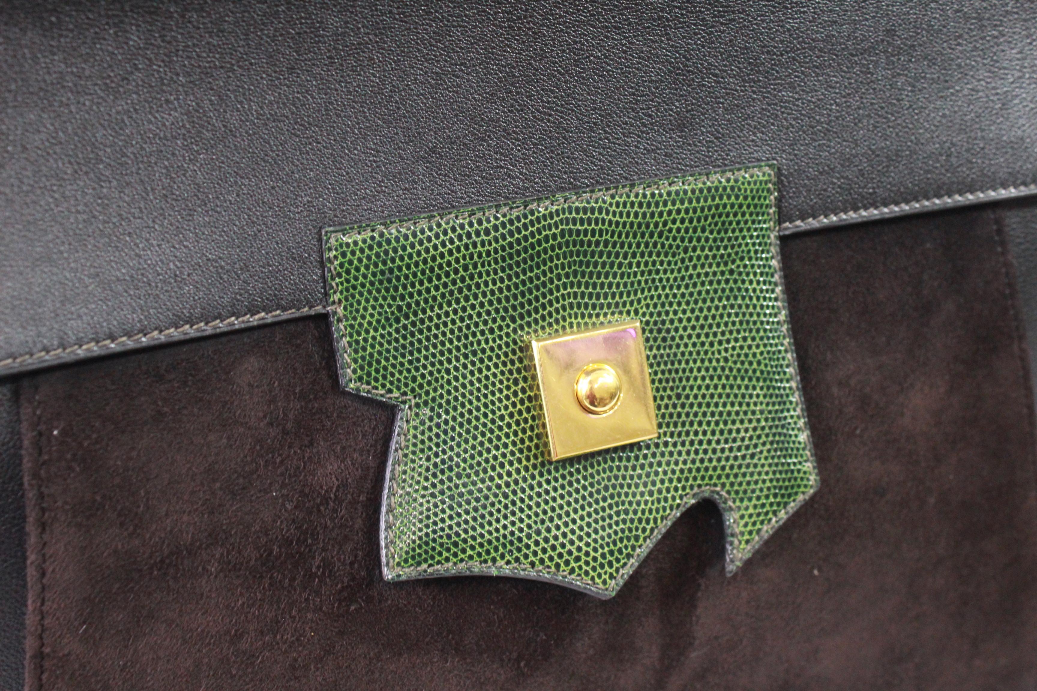 Hermes Vintage 1994 President Briefcase in Leather and Lizard

Excellent condition. Made  in several materials ( leather, grained leather, lizard and suede)

Sold with box and dust bag

Size 36*26