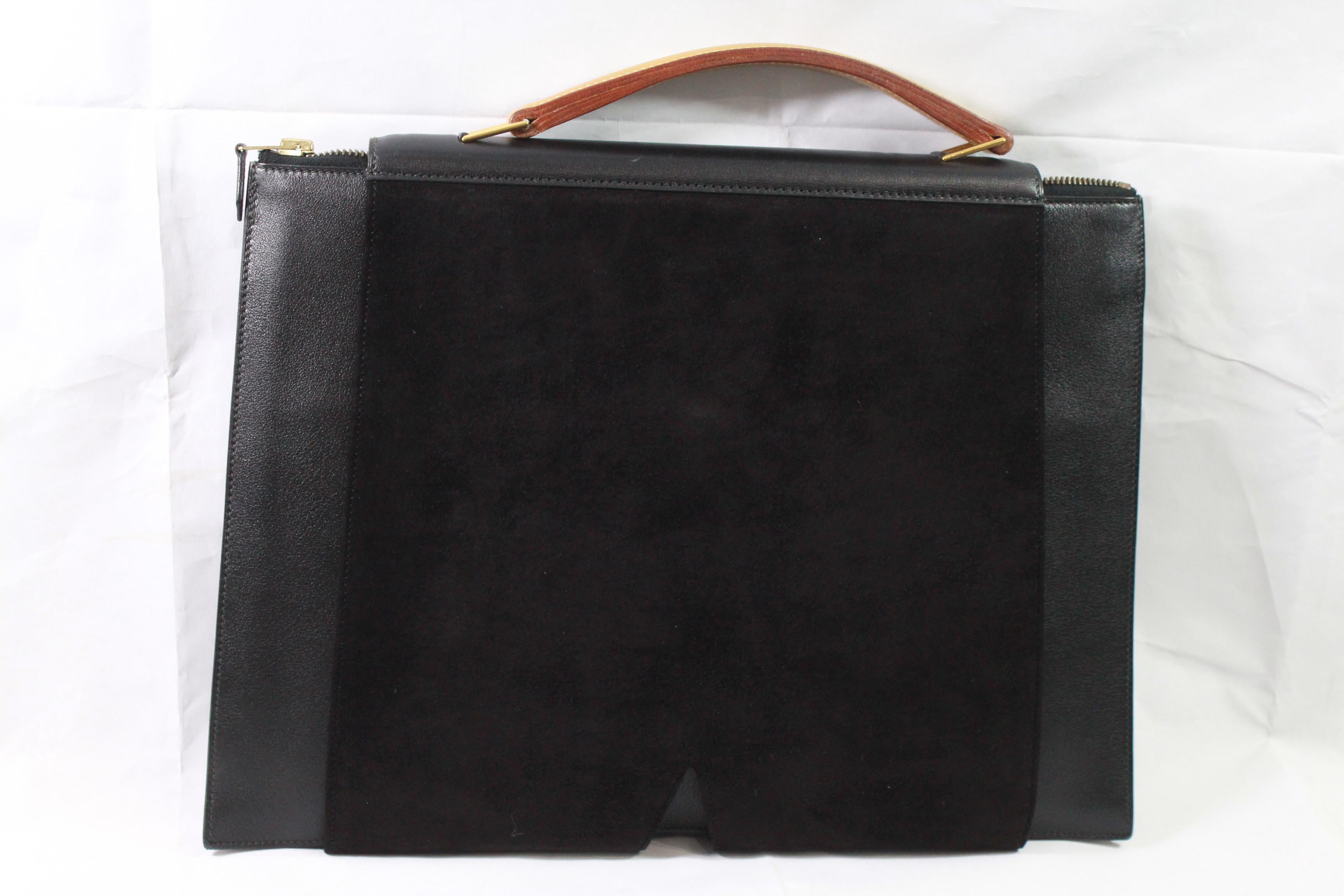Hermes Vintage 1994 President Briefcase in Leather and Lizard In Good Condition In Paris, FR