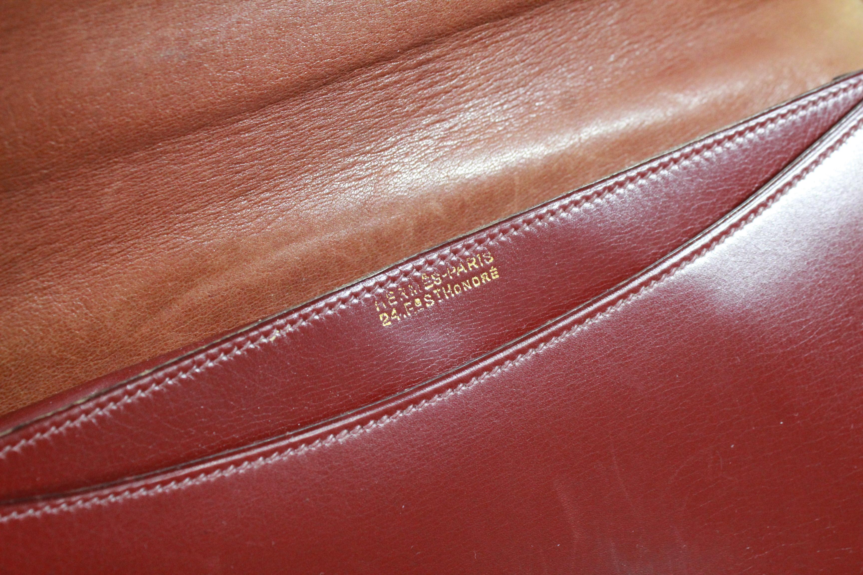 24 Fbg St Honoré Vintage 40's Hermes Burgundy Shoulder Bag (Braun)