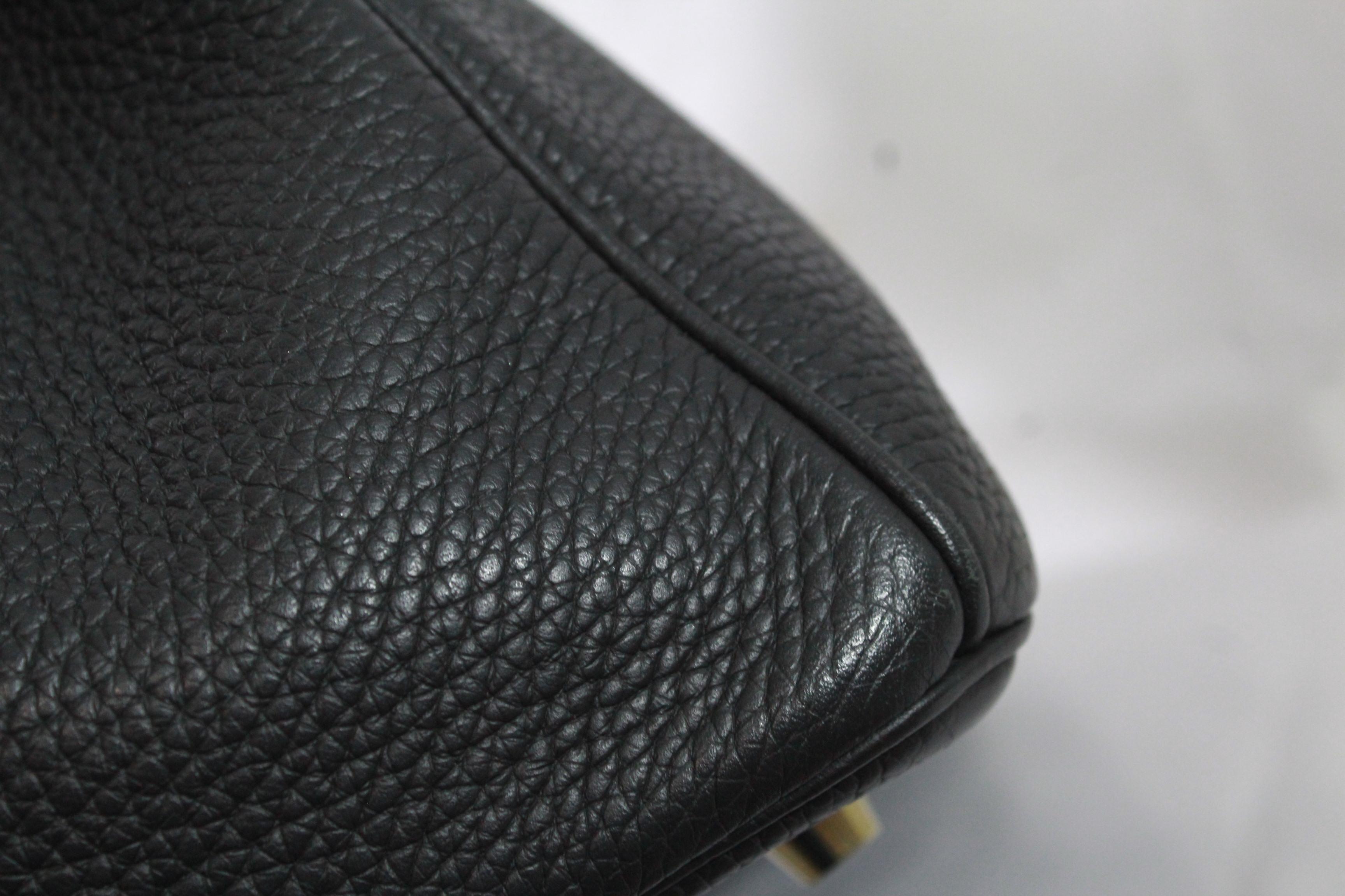 Women's or Men's Birkin Hermes 35 in Black / Grey Graphite Leather and Golden Hardware