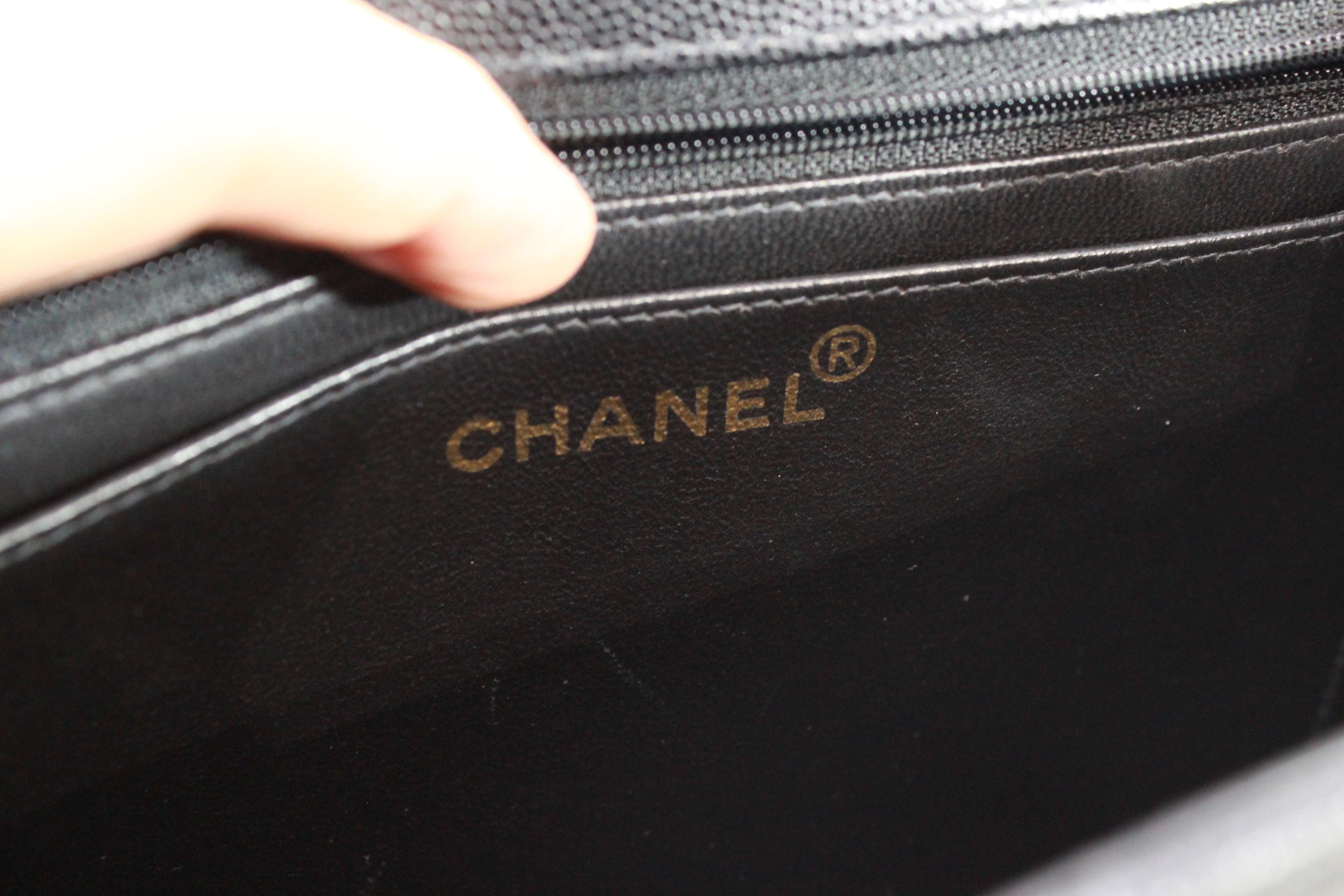 1998 Chanel All Black Shoulder Bag For Sale 1