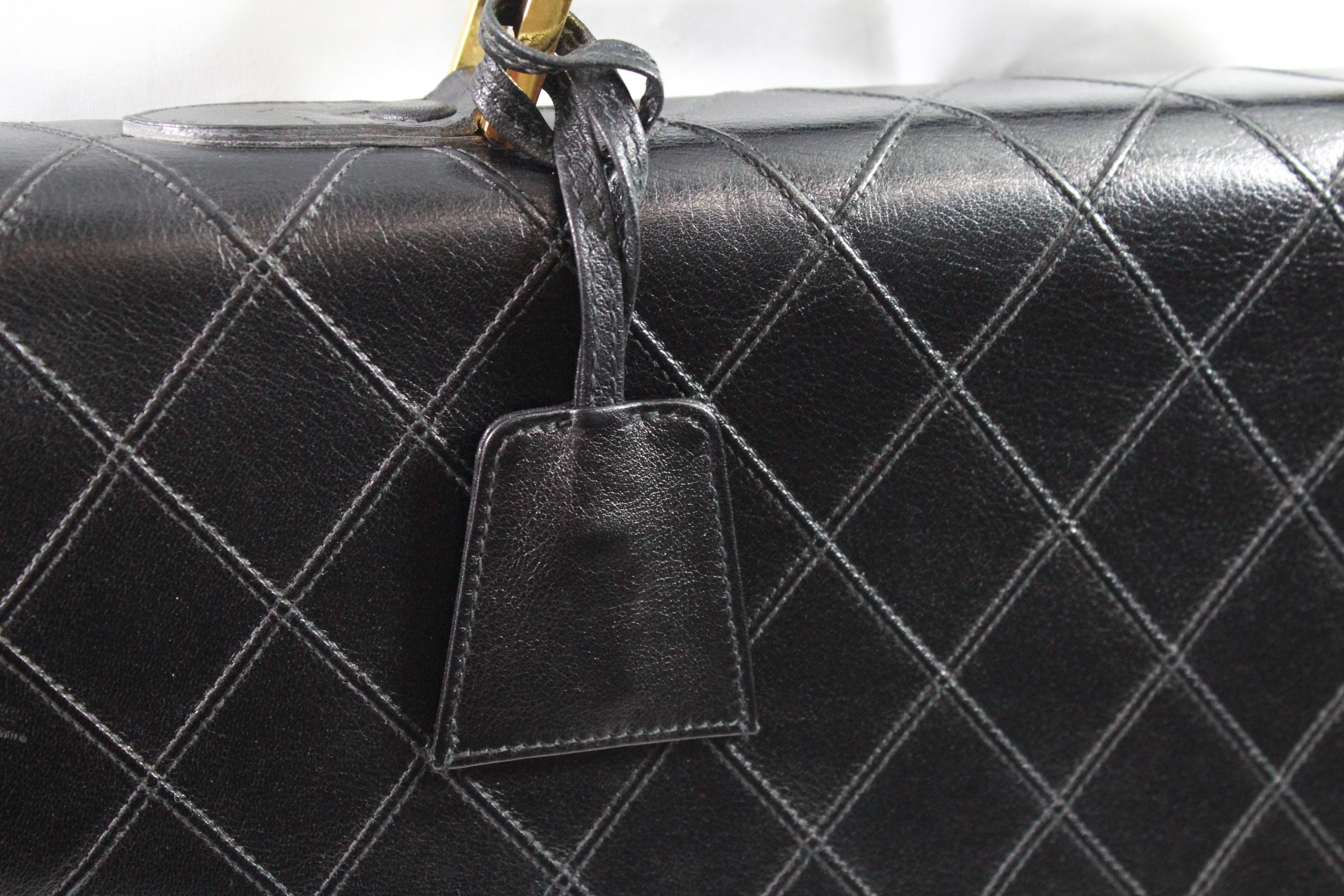 Chanel Briefcase in Black Lambskin leather In Good Condition In Paris, FR