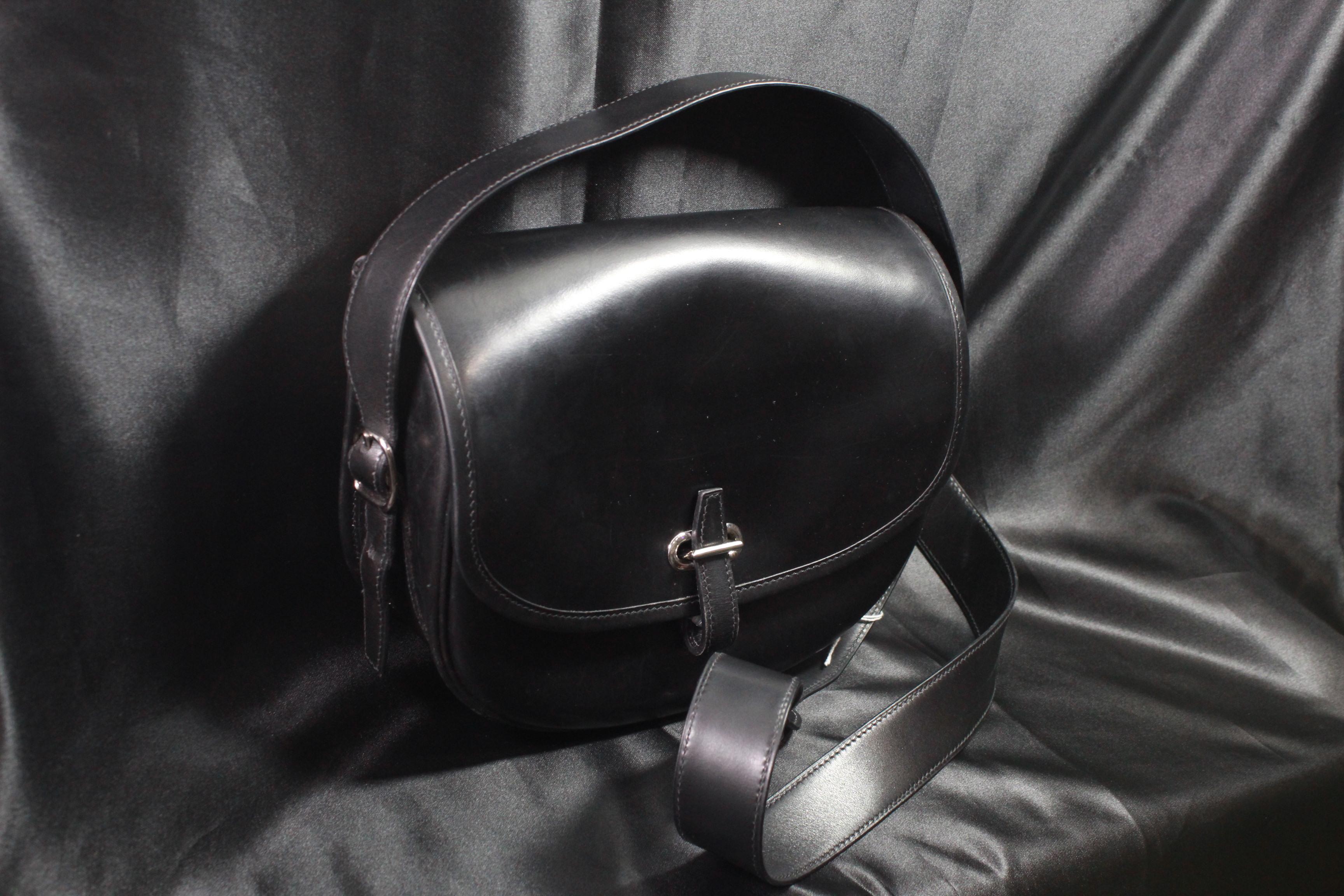 2003 Hermes Black Box Leather  Brown Balle de Golf Crossbody Bag 2